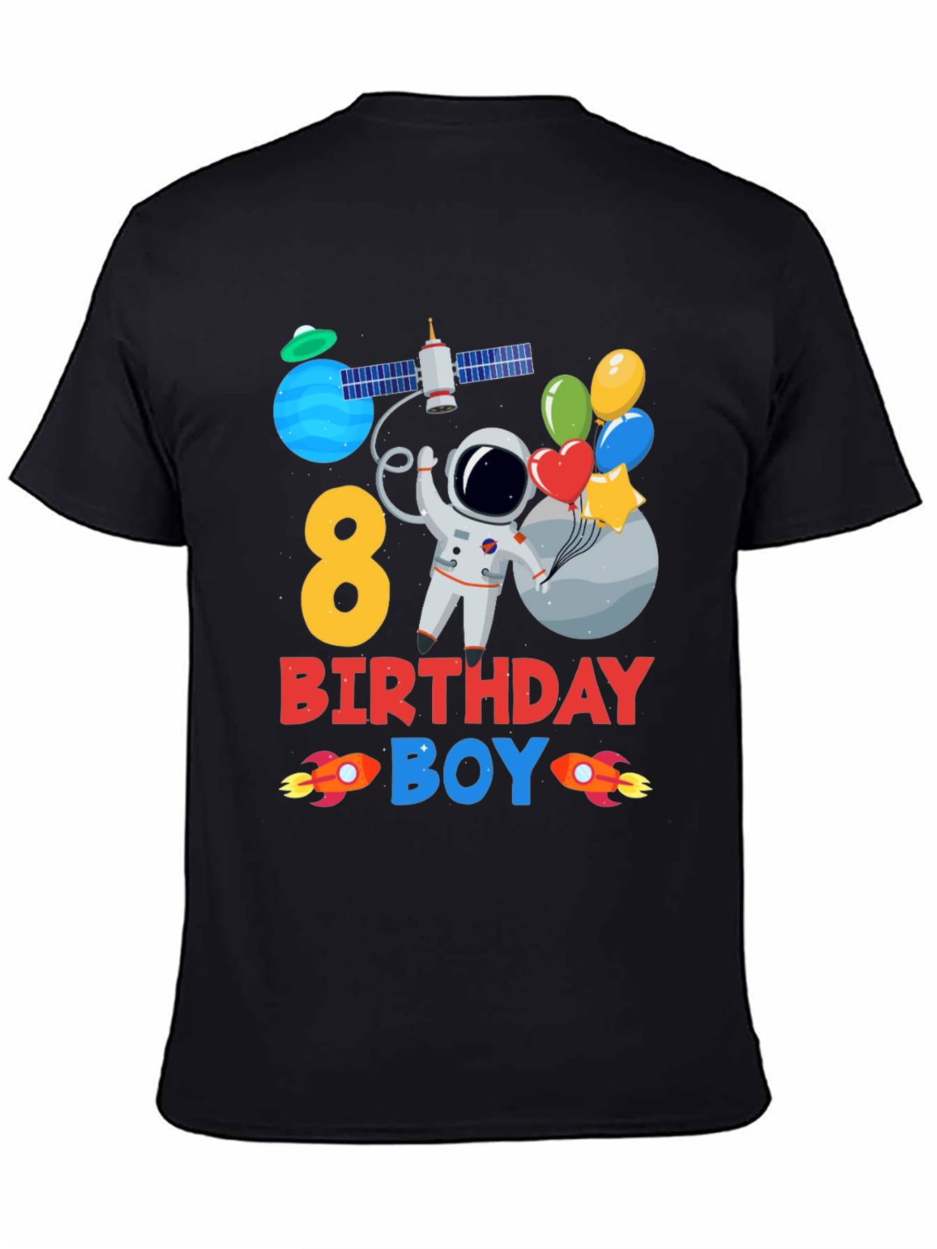 8th Birthday Boy Astronaut T-Shirt