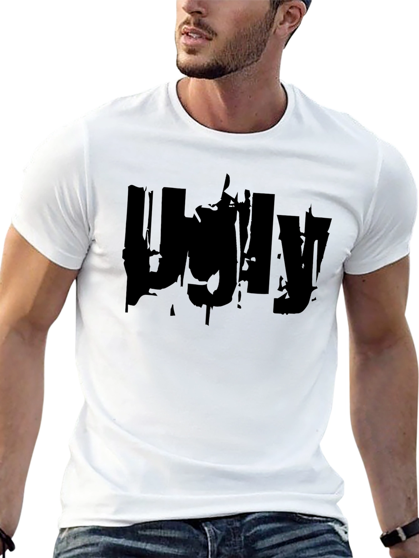 Ugly Graphic Print Black T-Shirt