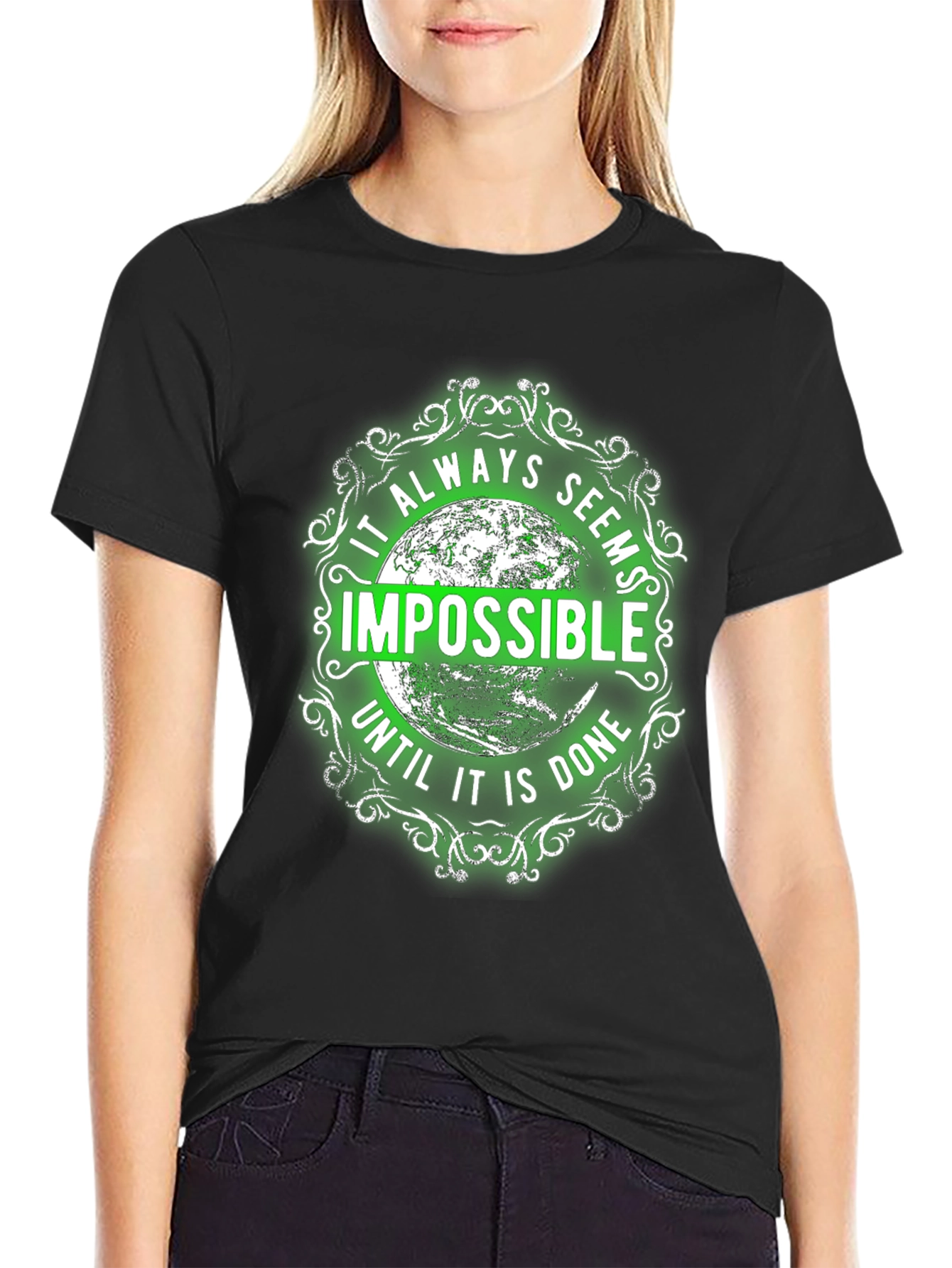 Motivational Graphic Tee - Impossible Quote Shirt