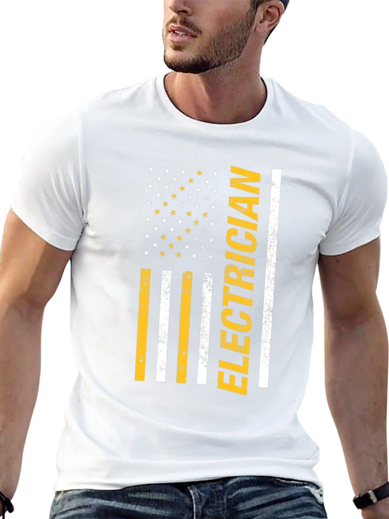 Electrician American Flag Graphic T-Shirt
