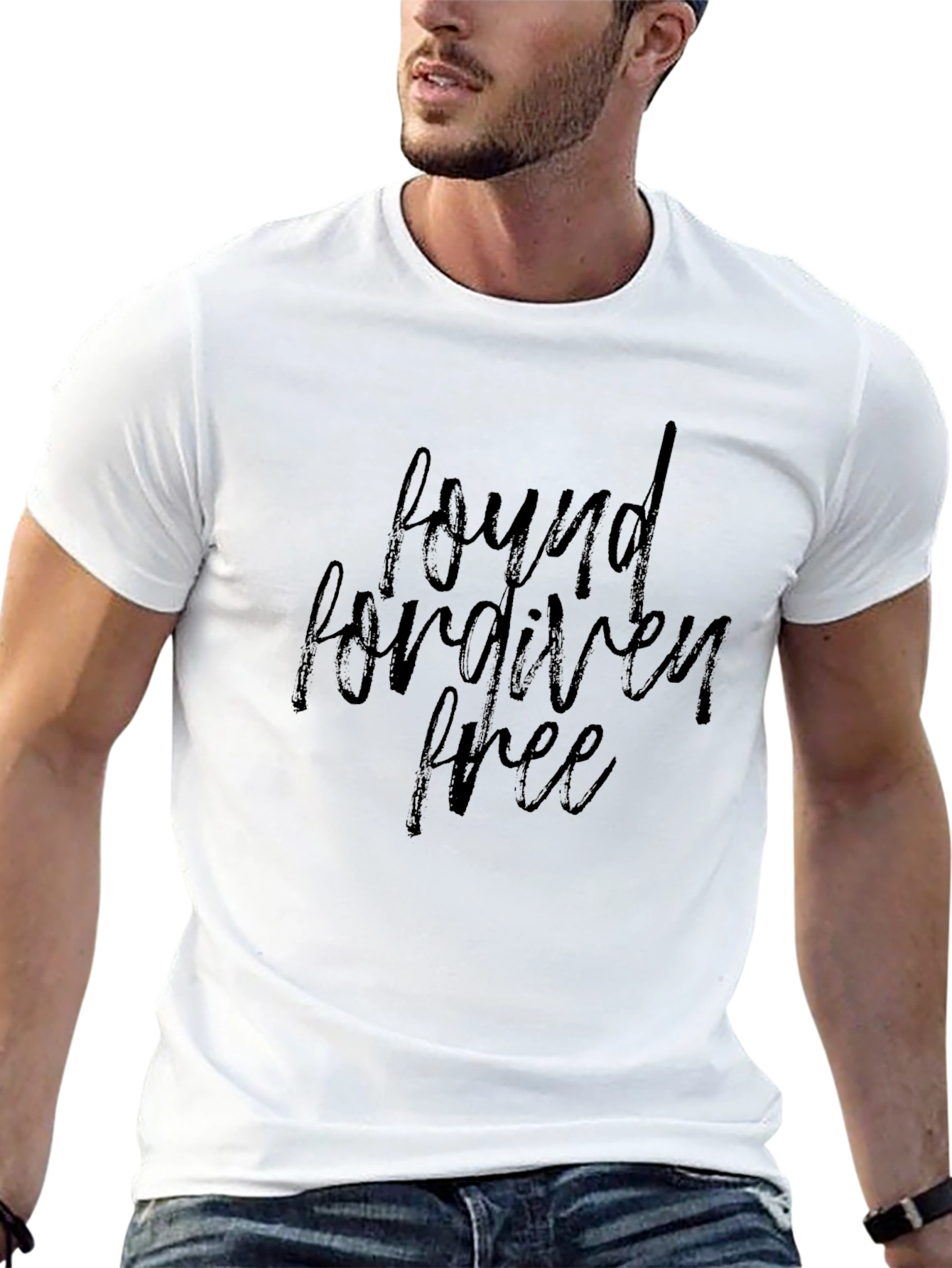 Found Forgiven Free Black Graphic Tee