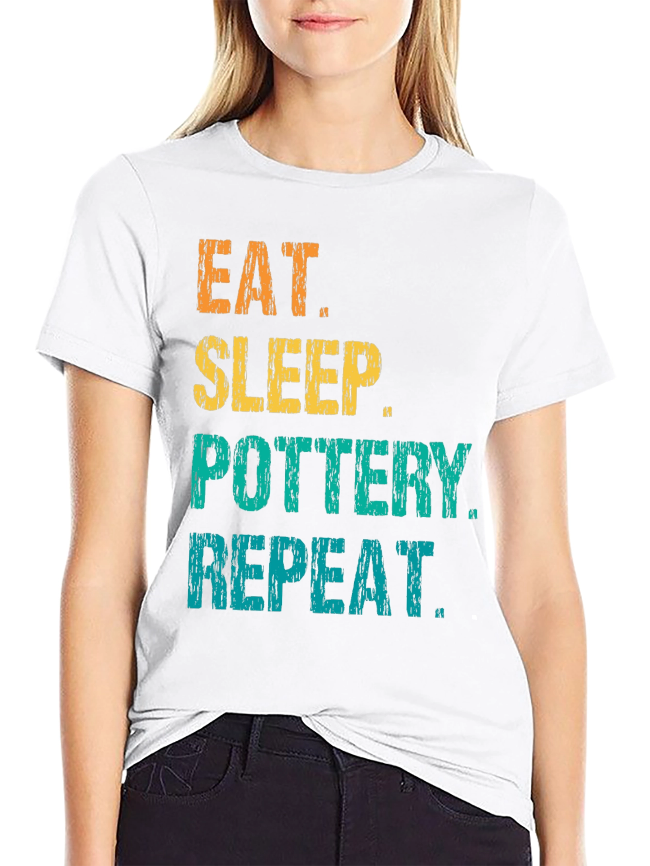 Eat Sleep Pottery Repeat Graphic Tee