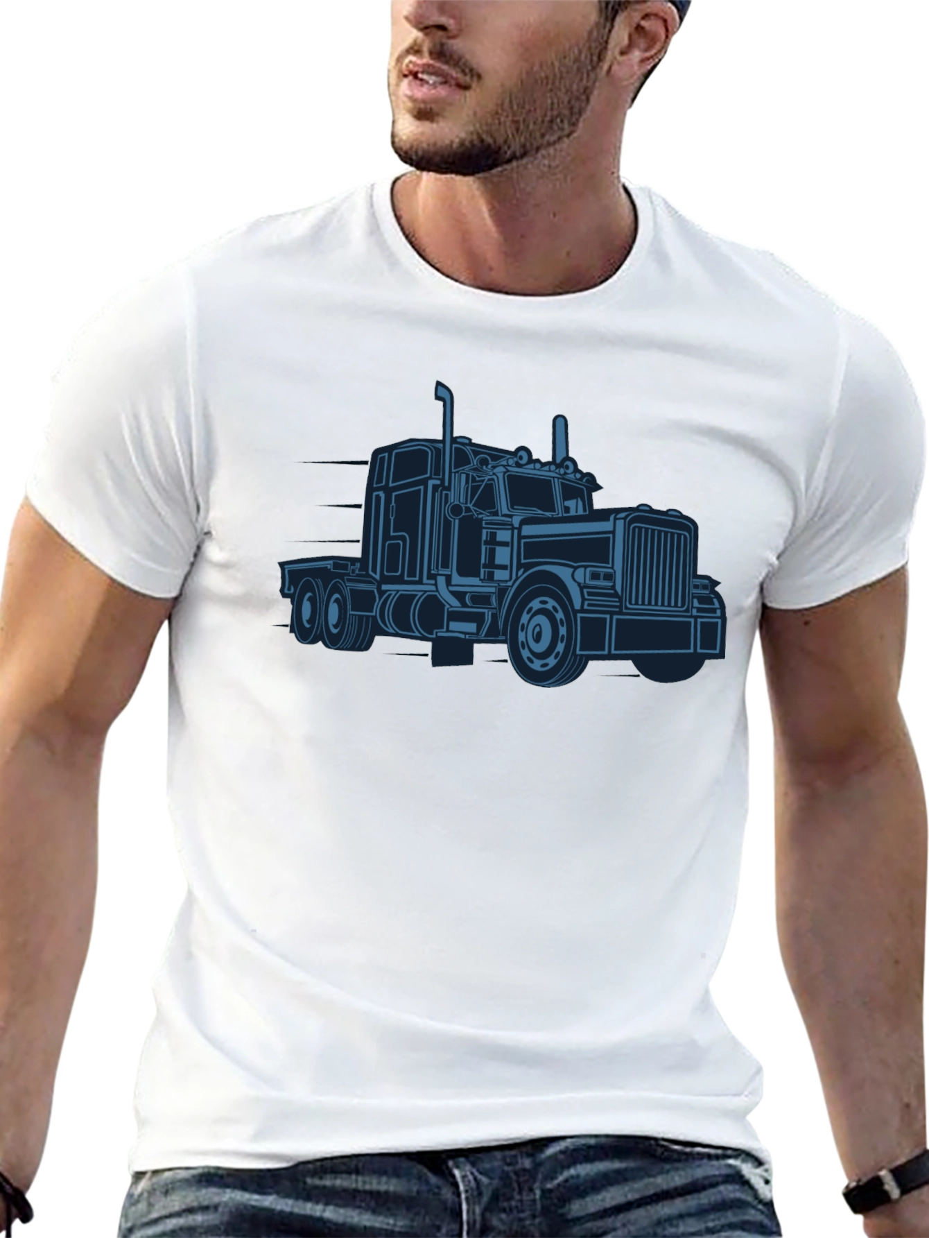 Trucker Graphic T-Shirt - Classic Big Rig Design