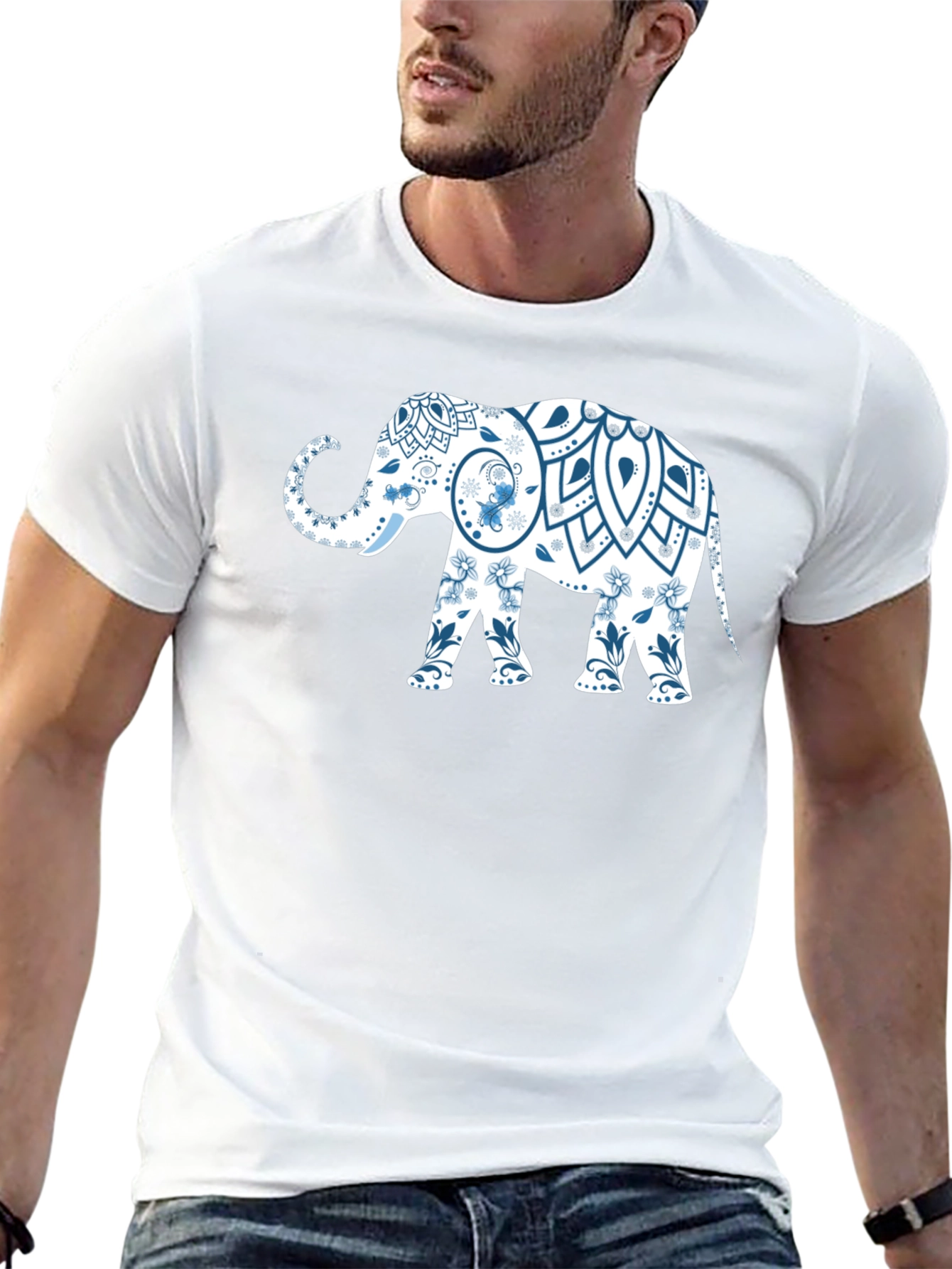 Elephant Mandala Graphic Tee - Stylish Mens T-Shirt