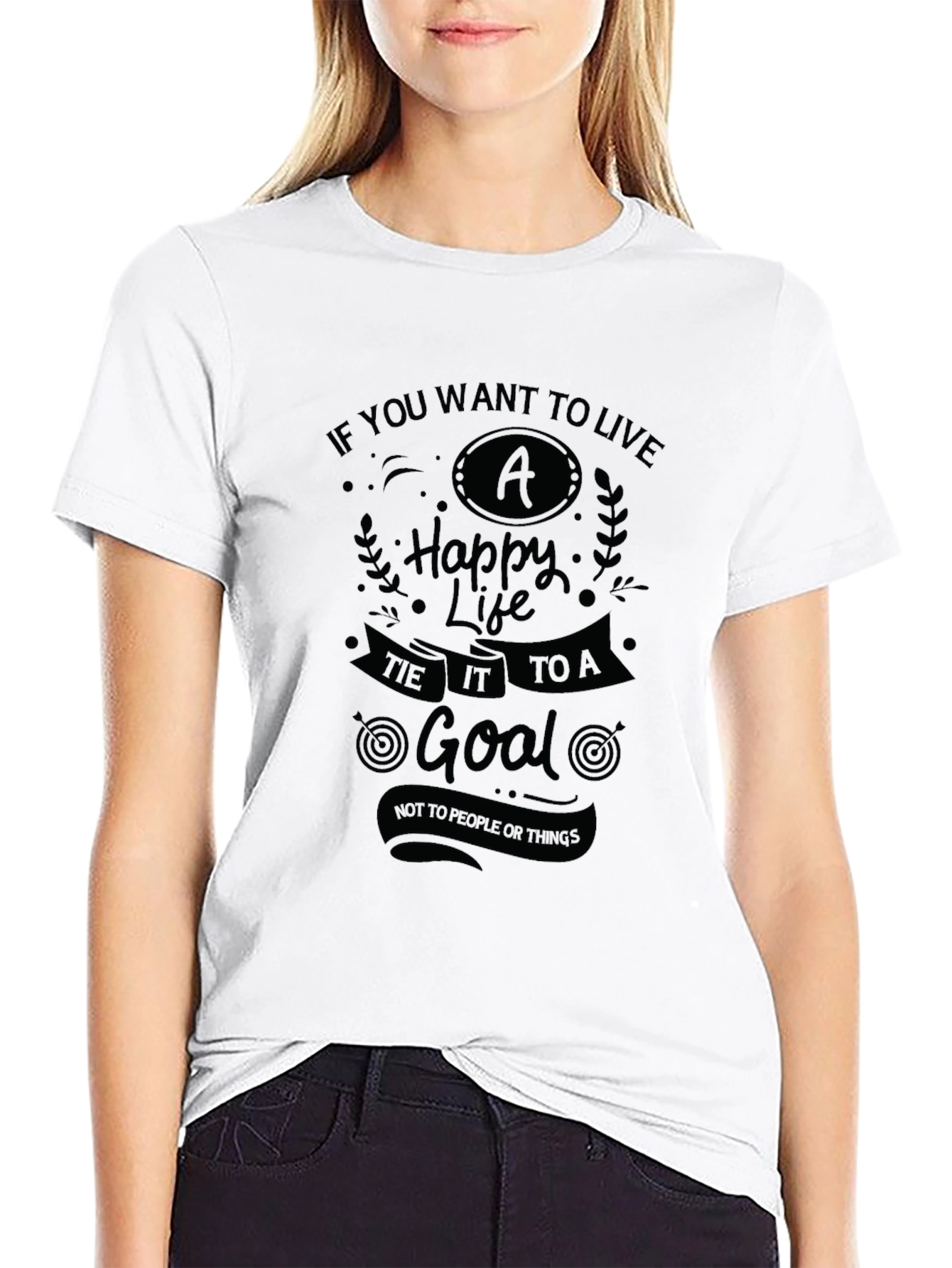Live a Happy Life Goal T-Shirt