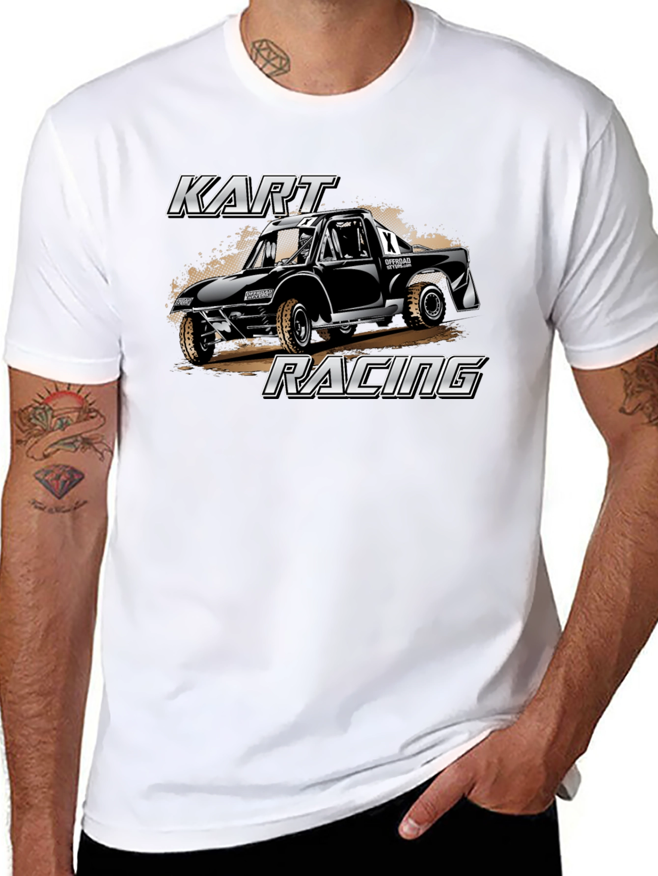 Kart Racing Graphic T-Shirt - Black