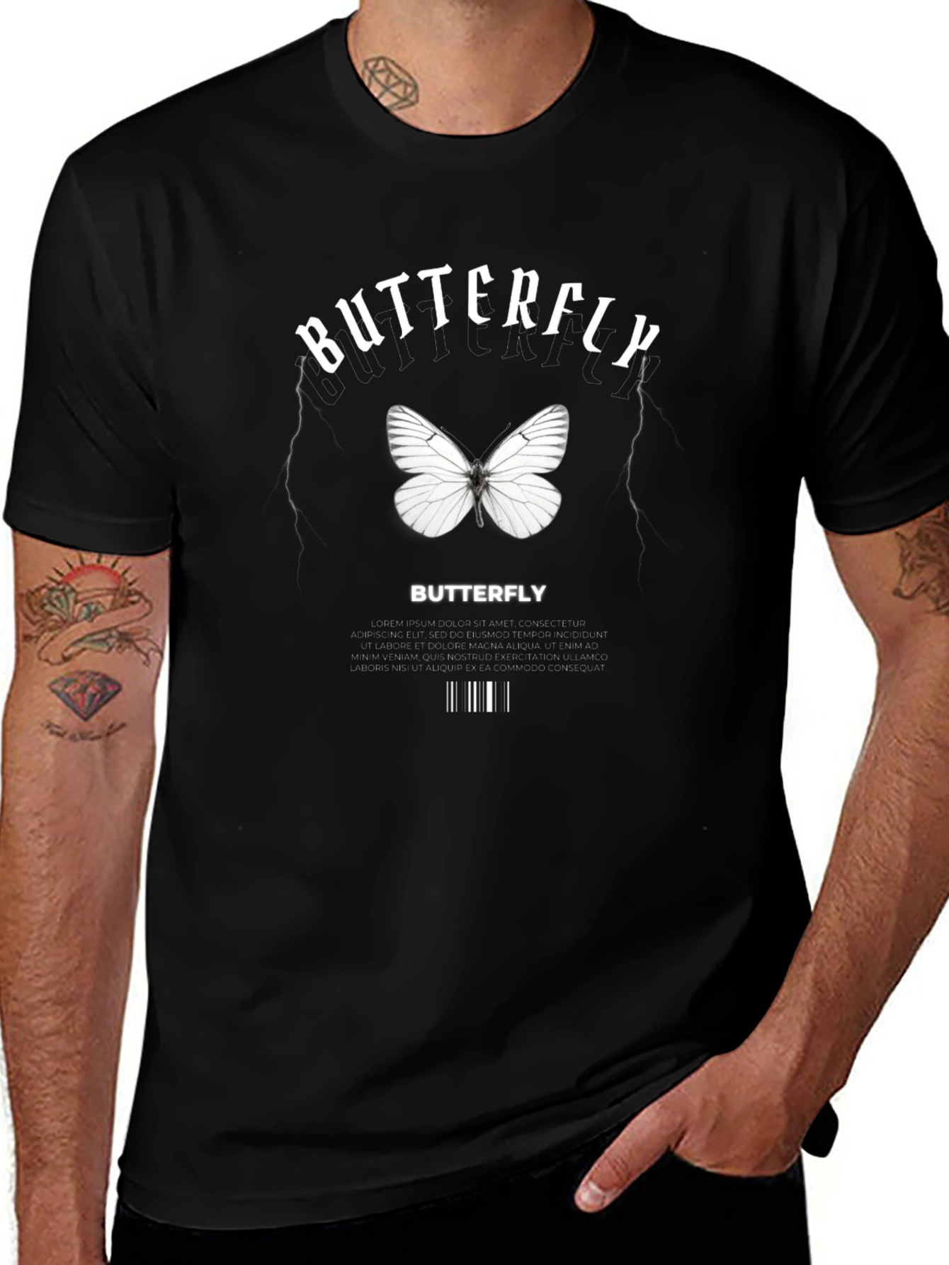 Butterfly Graphic Print T-Shirt for Men