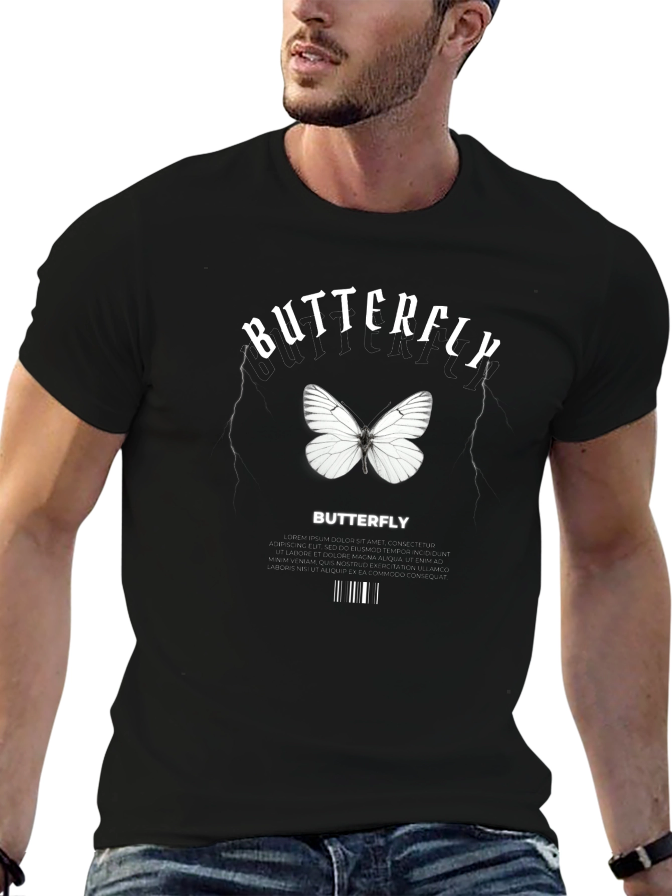 Butterfly Graphic Print T-Shirt for Men