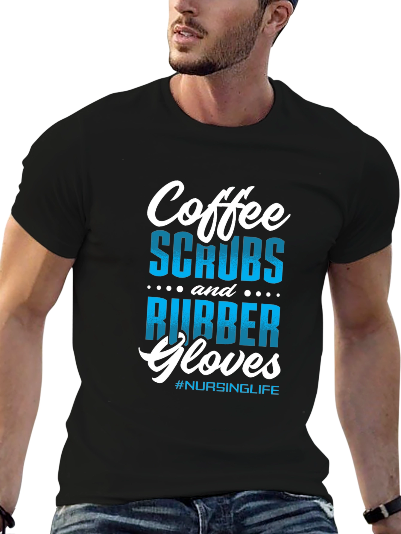 Coffee Scrubs Rubber Gloves Nursing T-Shirt