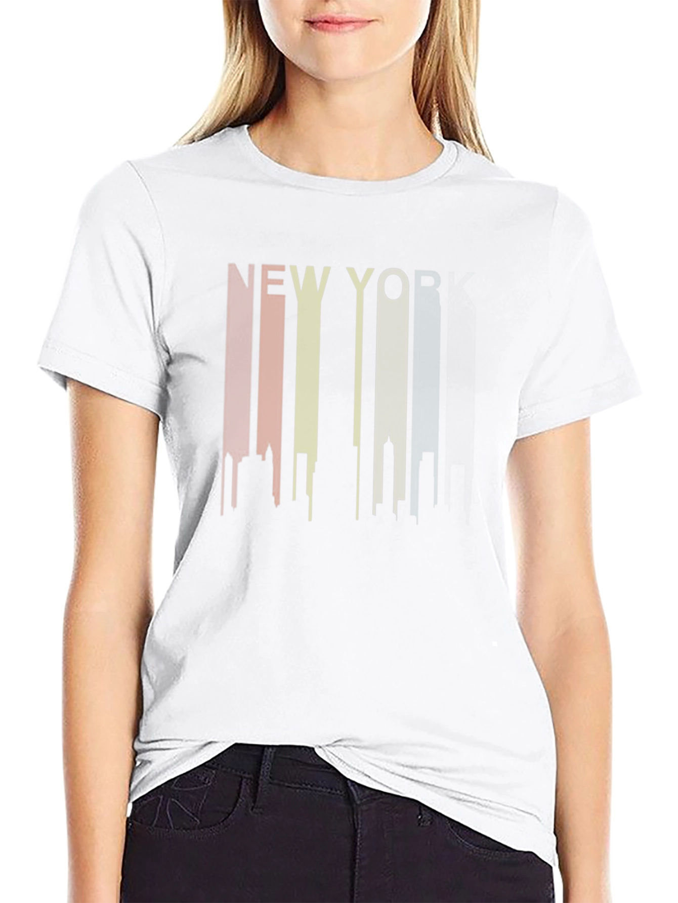 New York Skyline Graphic Tee - Black