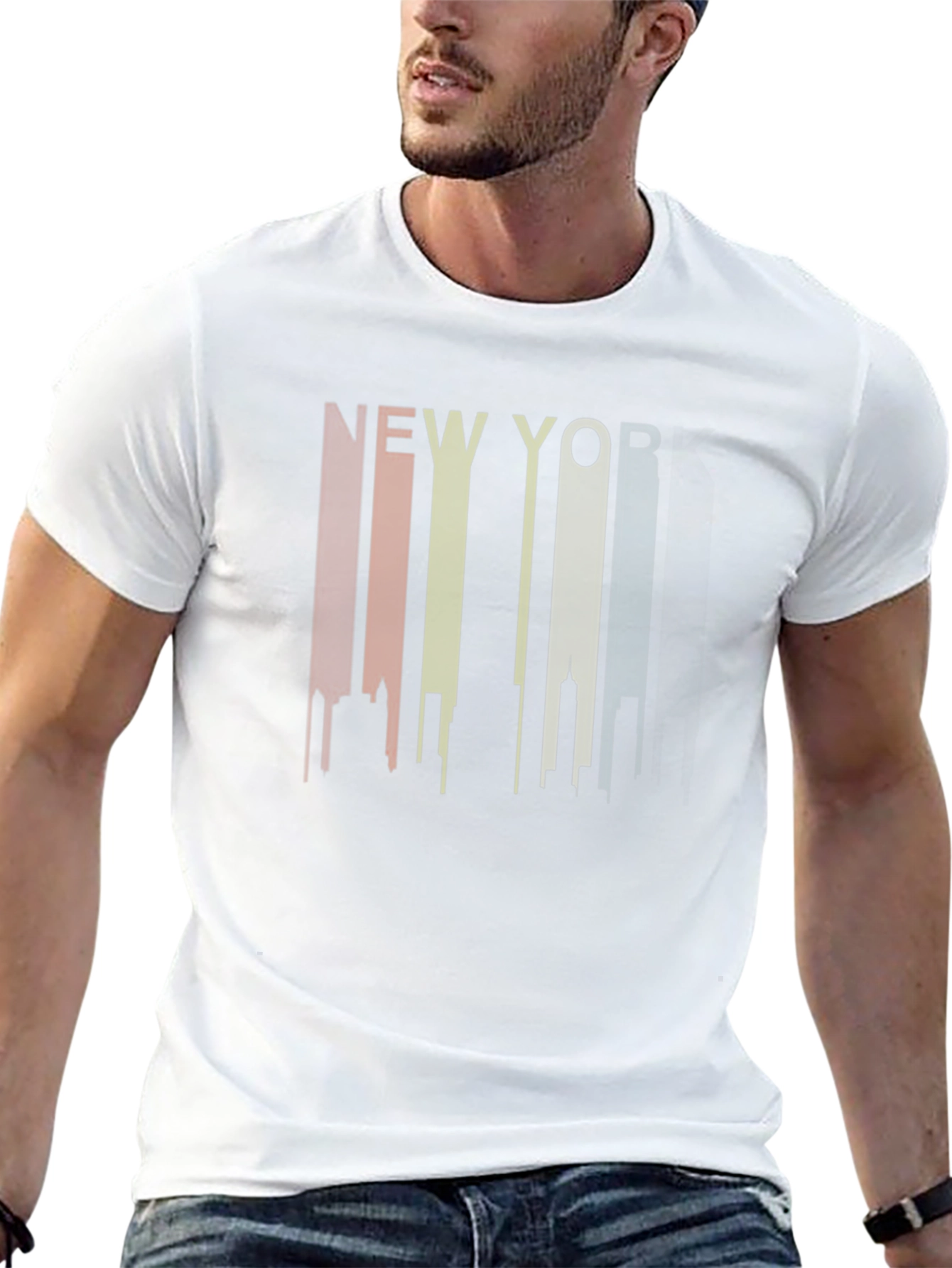 New York Skyline Graphic Tee - Black