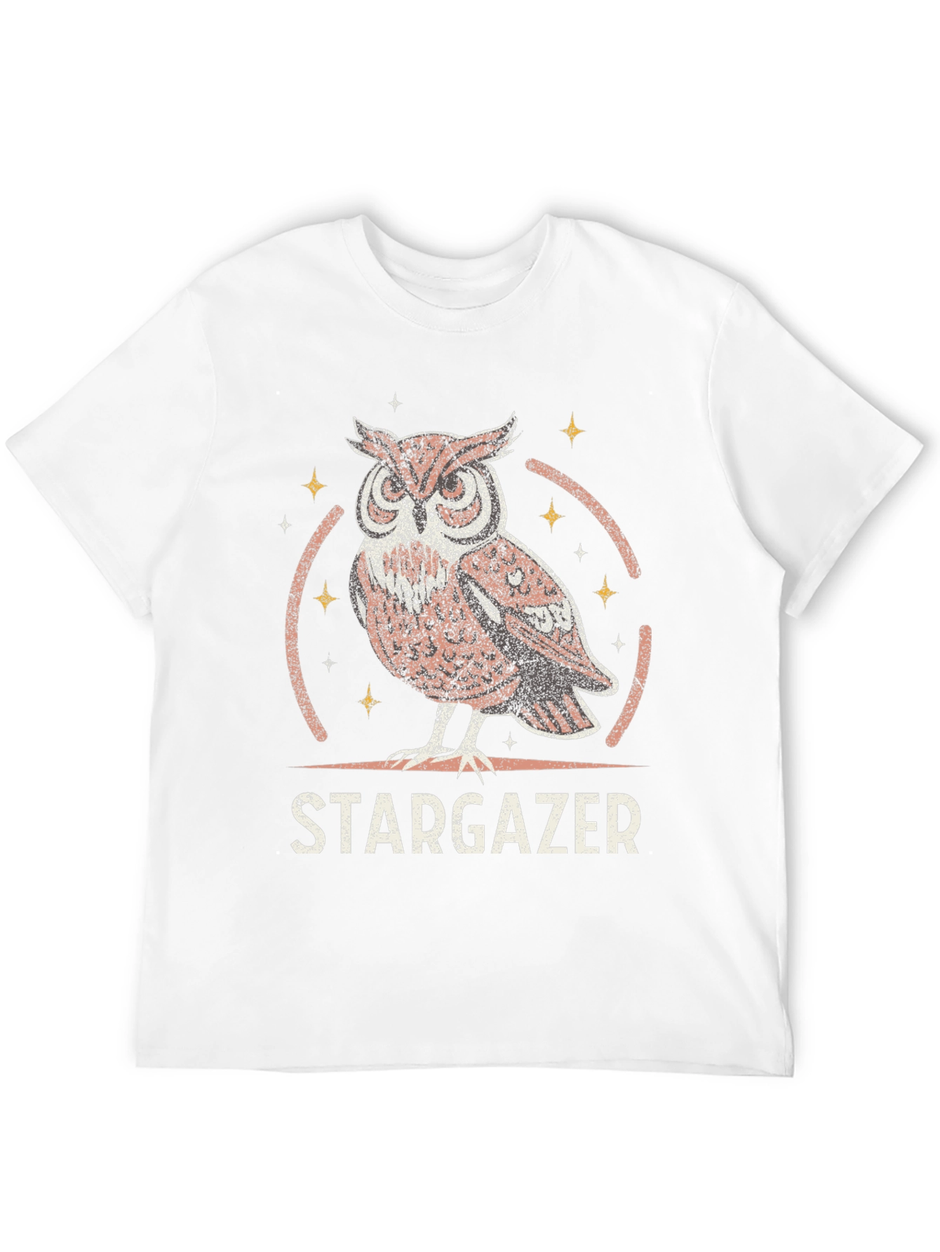Stargazer Owl Graphic T-Shirt - Black