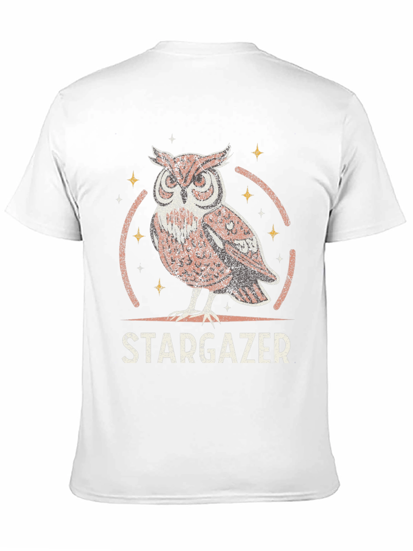 Stargazer Owl Graphic T-Shirt - Black
