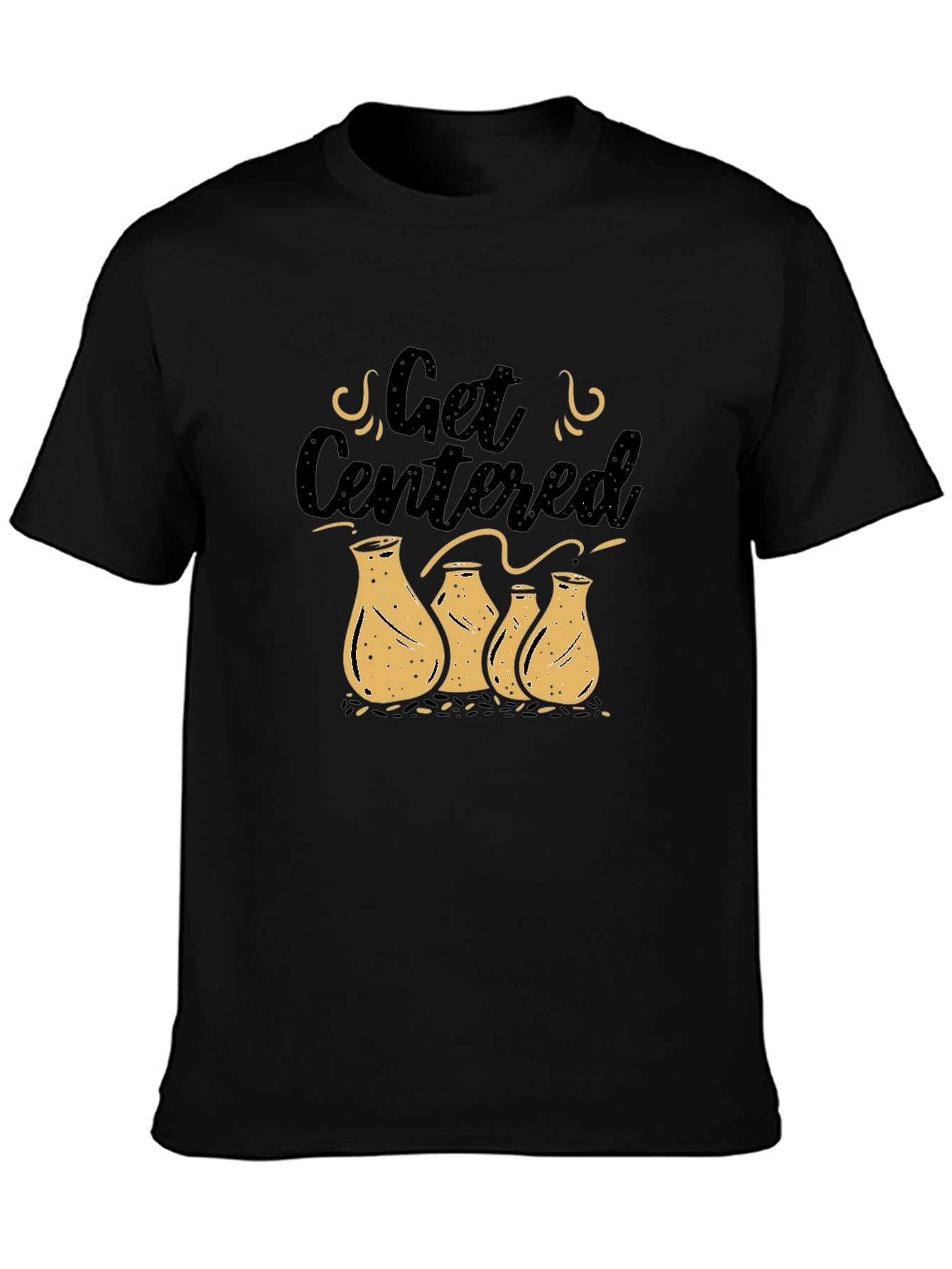 Get Centered Pottery Graphic Tee - Black Casual Top
