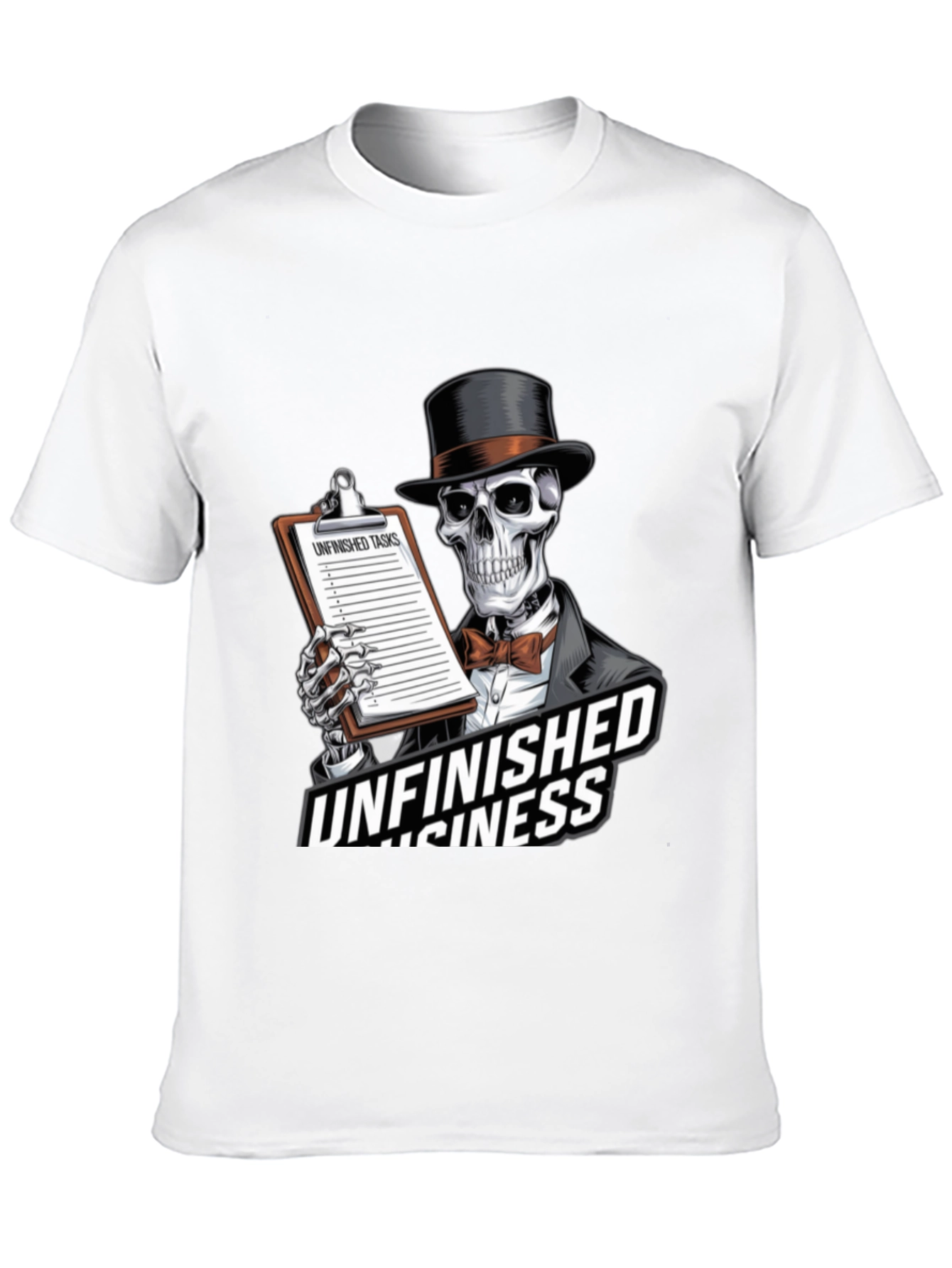 Unfinished Business Skeleton Graphic T-Shirt
