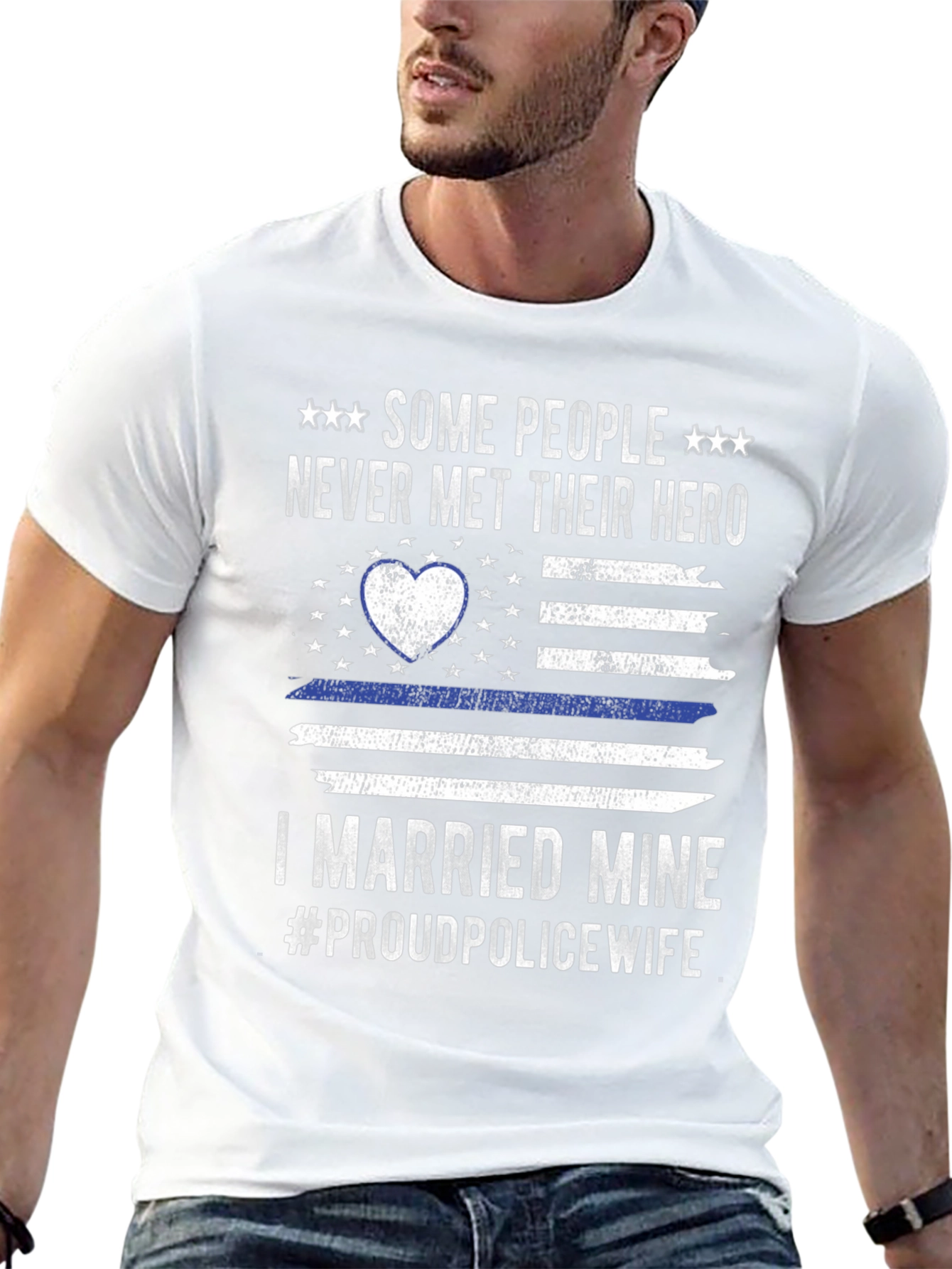 Proud Police Wife Hero T-Shirt - Black