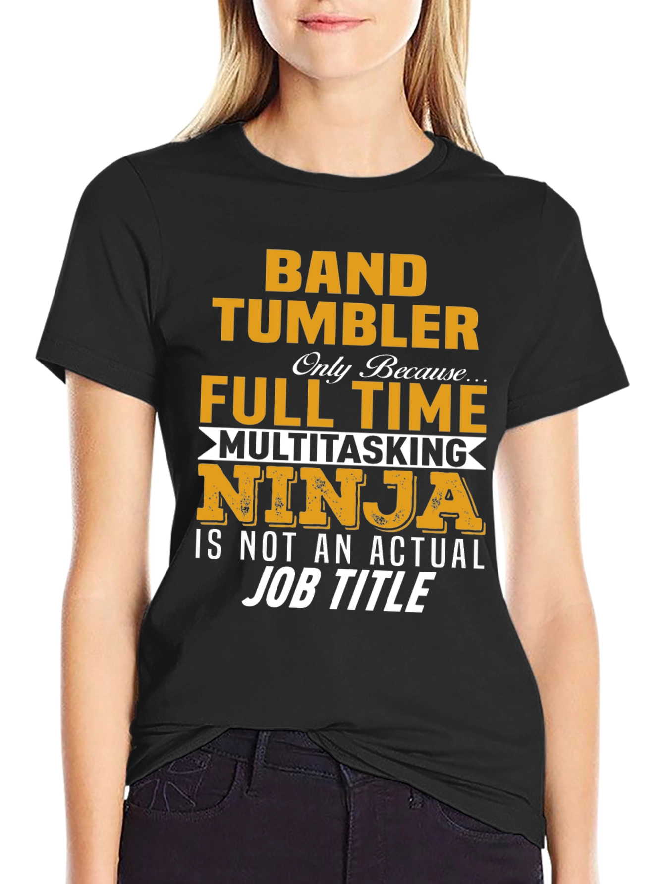 Band Tumbler Full Time Ninja Graphic T-Shirt