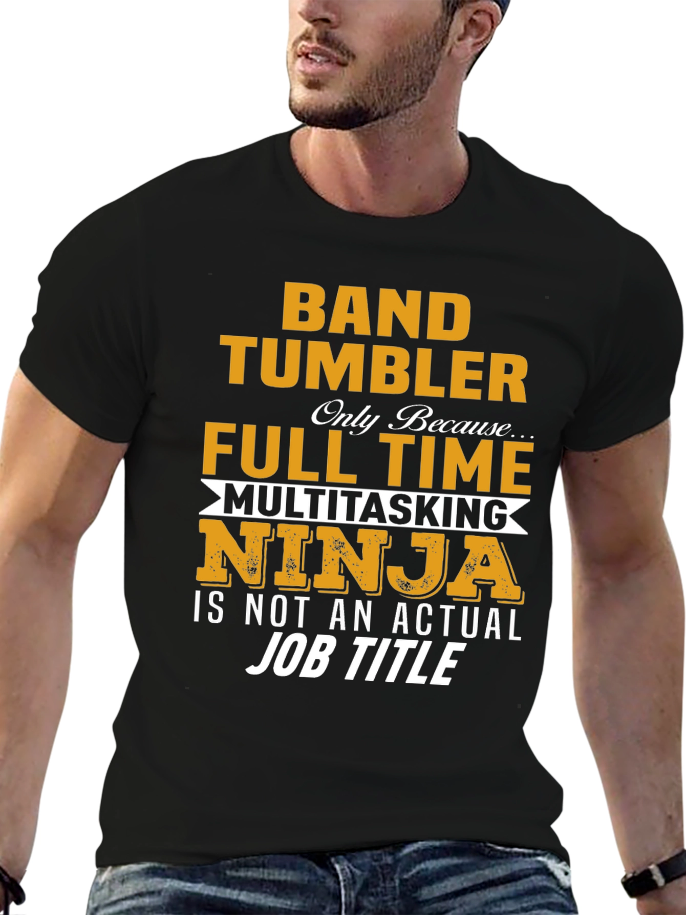 Band Tumbler Full Time Ninja Graphic T-Shirt