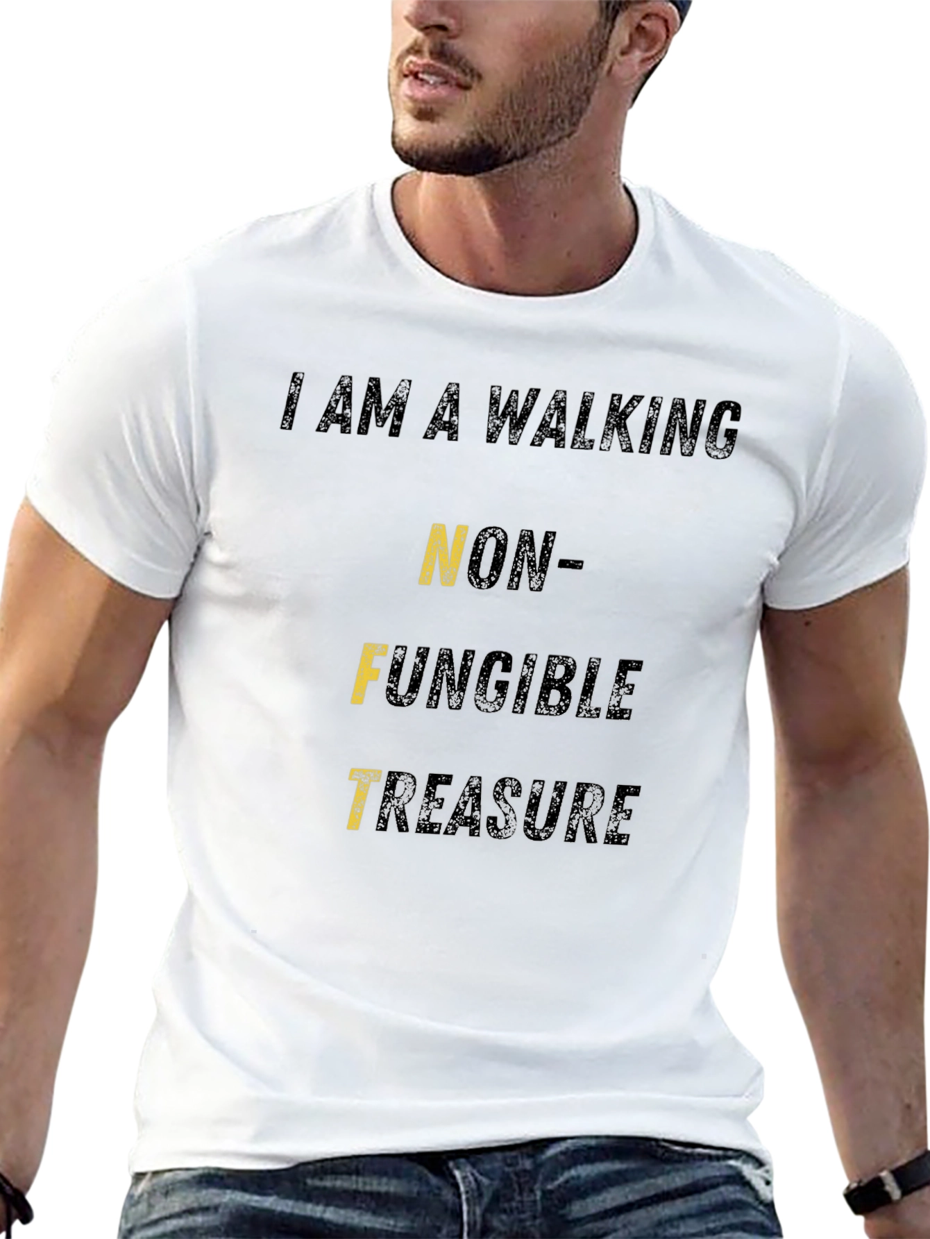 Walking NFT Treasure Black Graphic T-Shirt