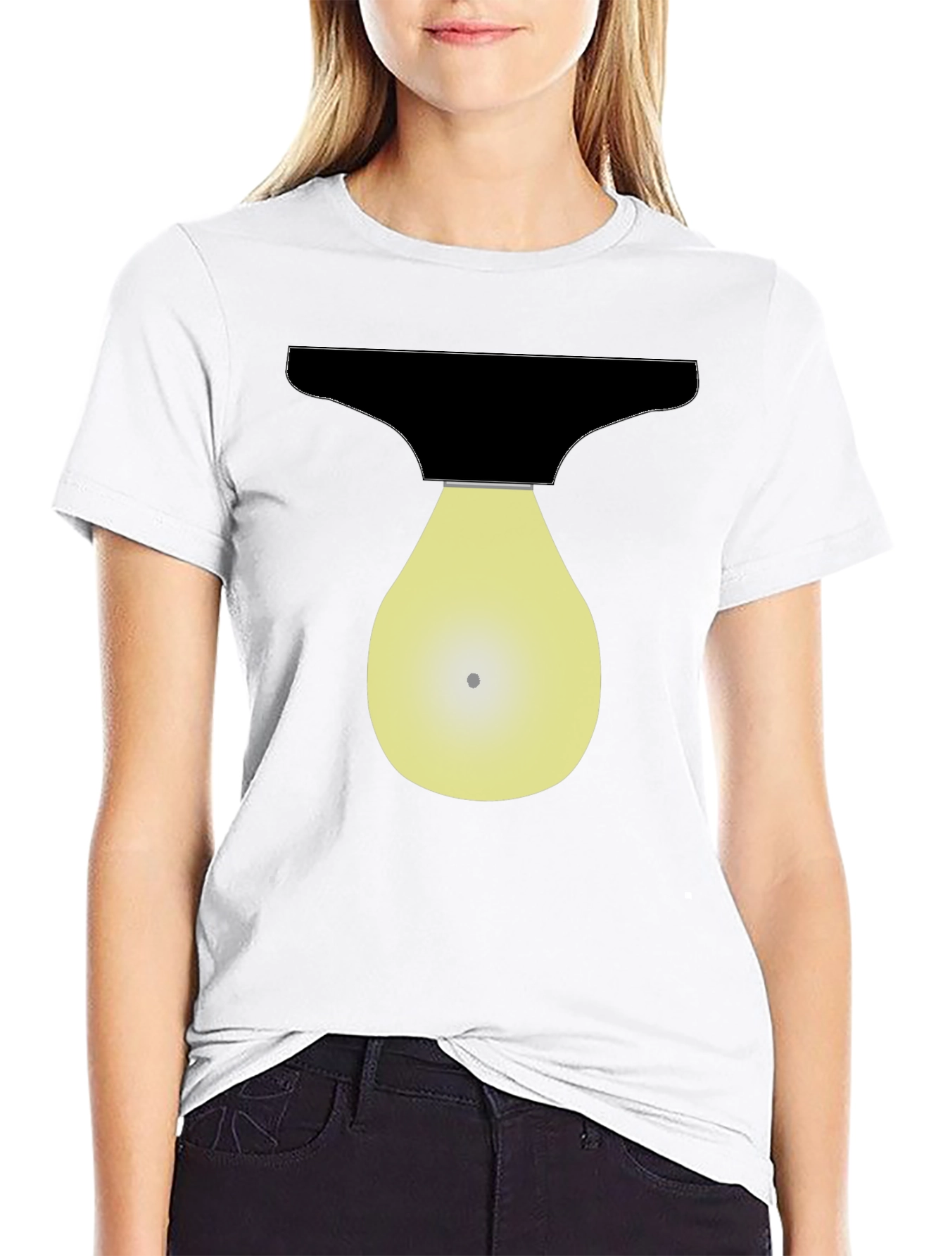 Abstract Lightbulb Graphic Tee - Black