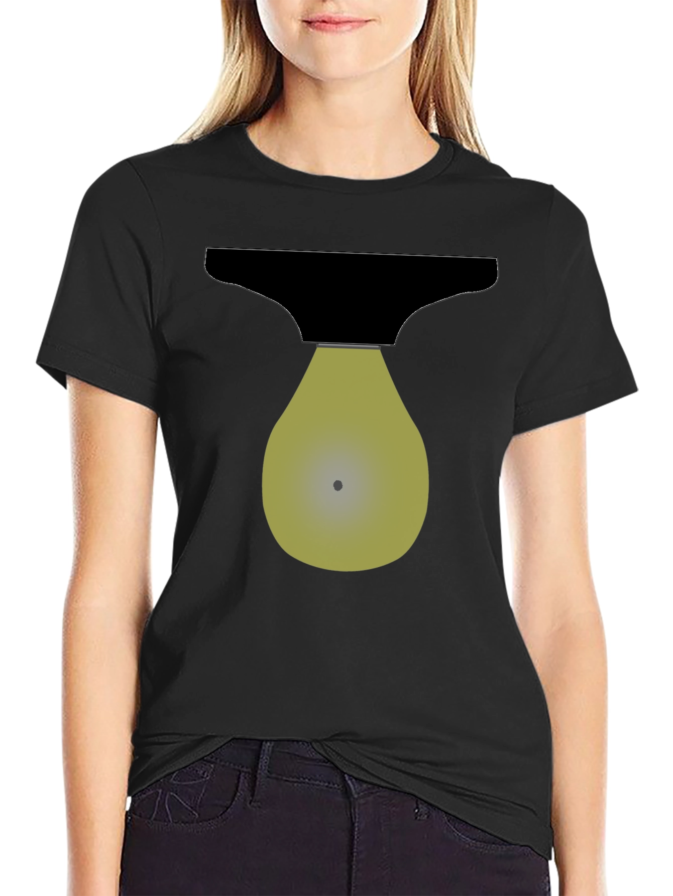 Abstract Lightbulb Graphic Tee - Black