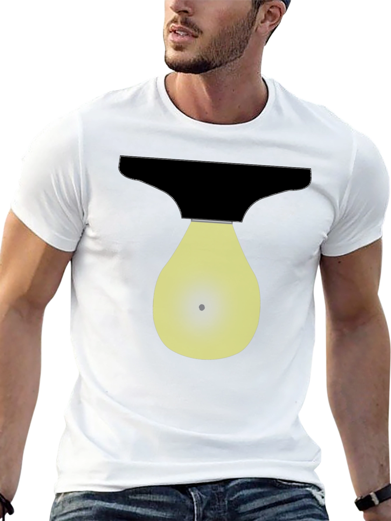 Abstract Lightbulb Graphic Tee - Black