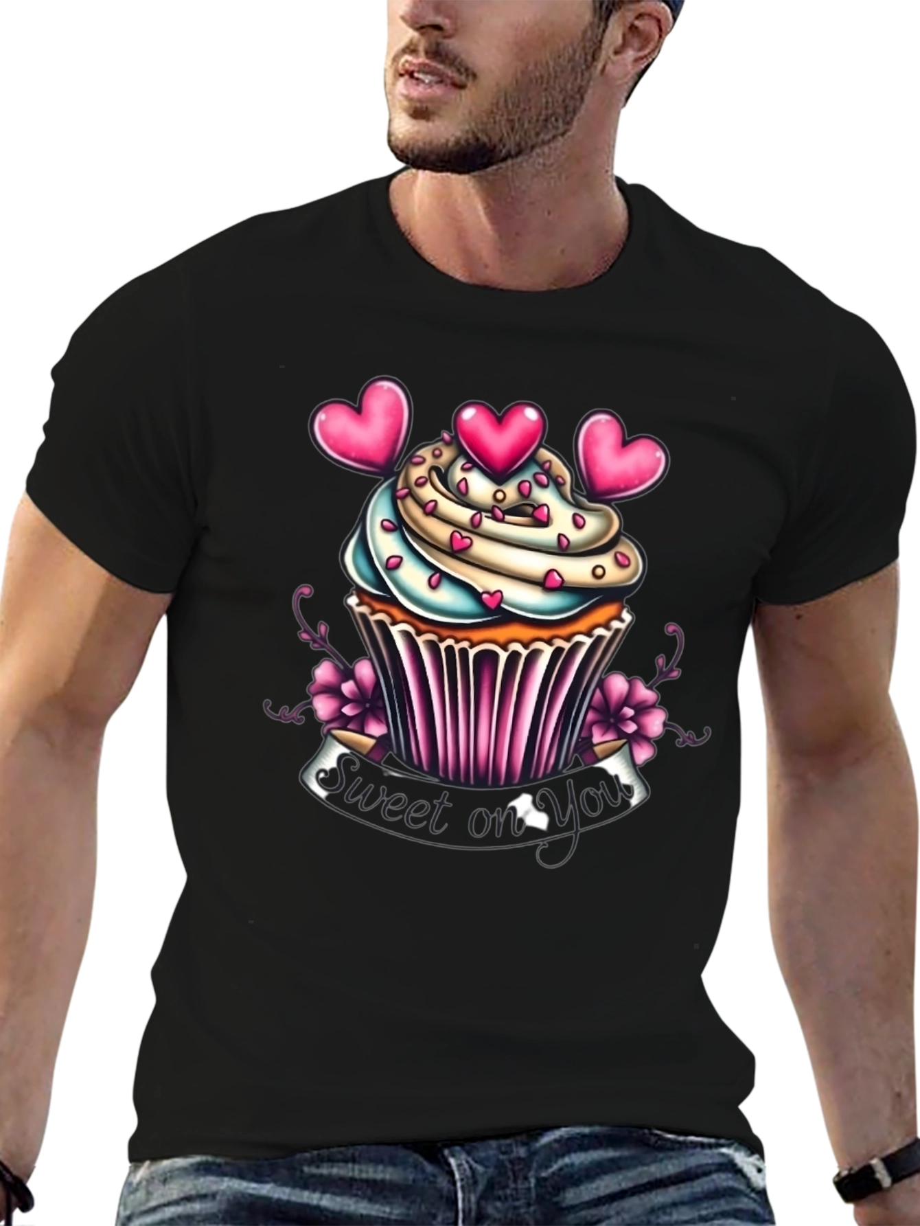Sweet On You Cupcake Graphic T-Shirt