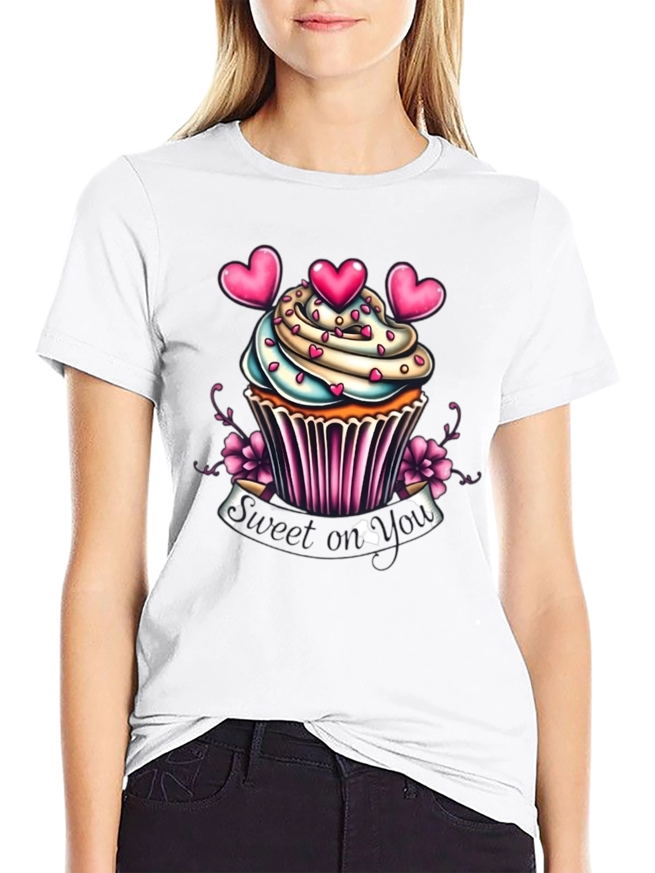 Sweet On You Cupcake Graphic T-Shirt