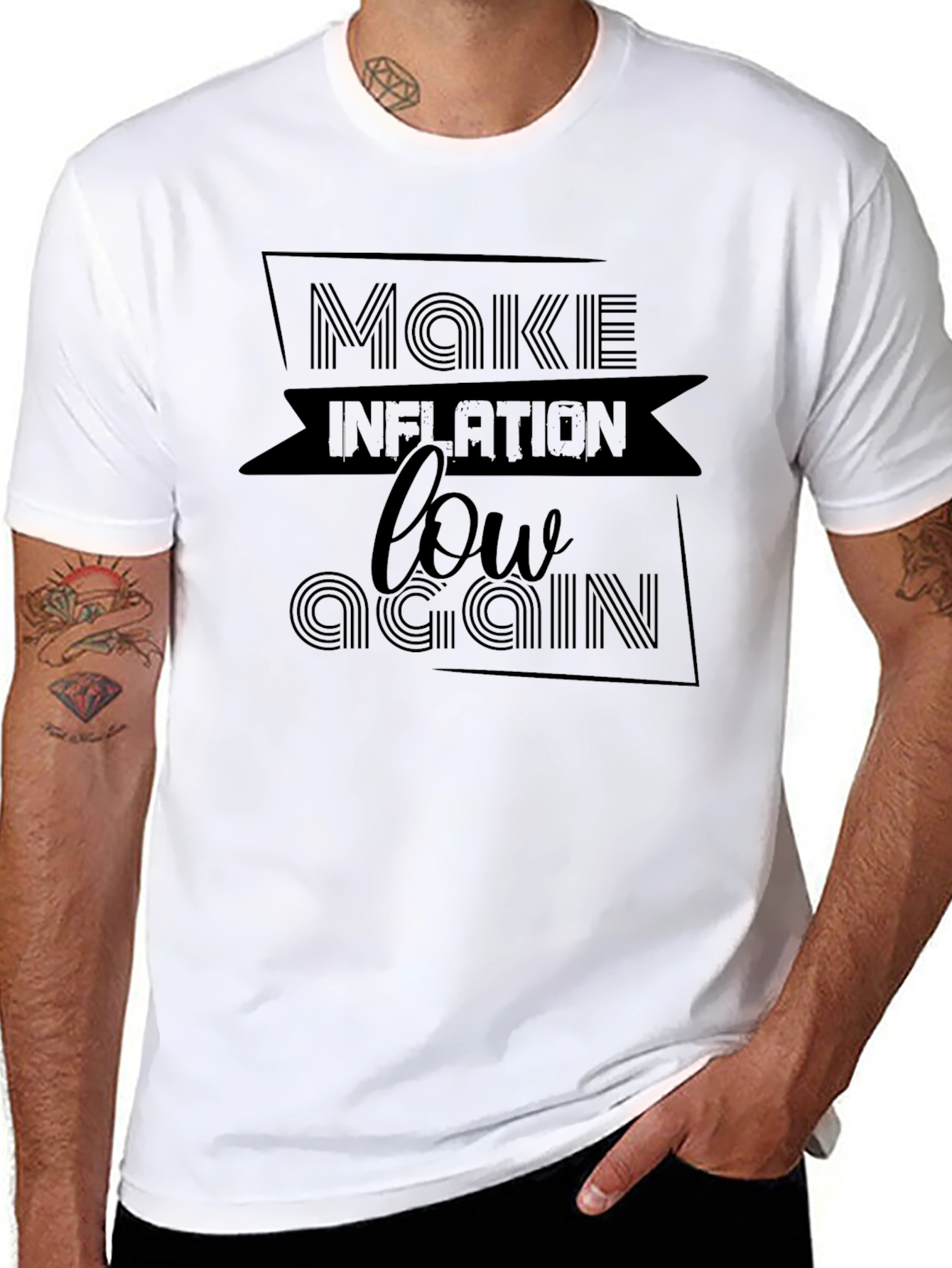 Make Inflation Low Again Black Graphic Tee