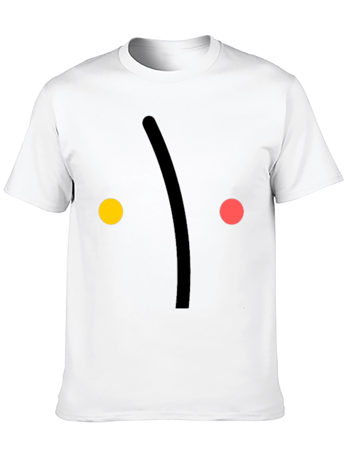 Minimalist Face Graphic Print Black T-Shirt