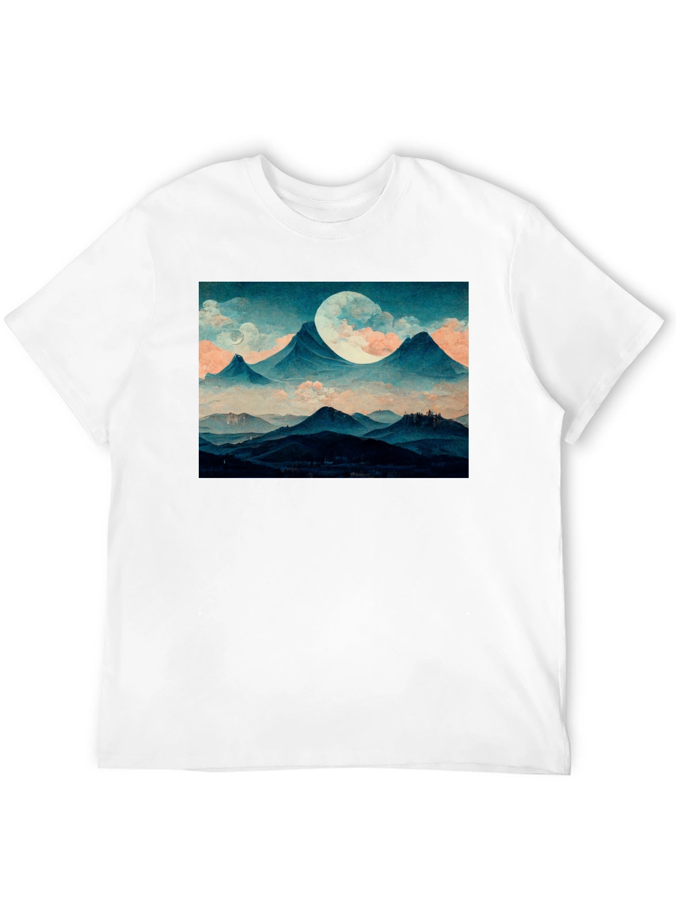 Mountains & Moon Graphic Tee - Black