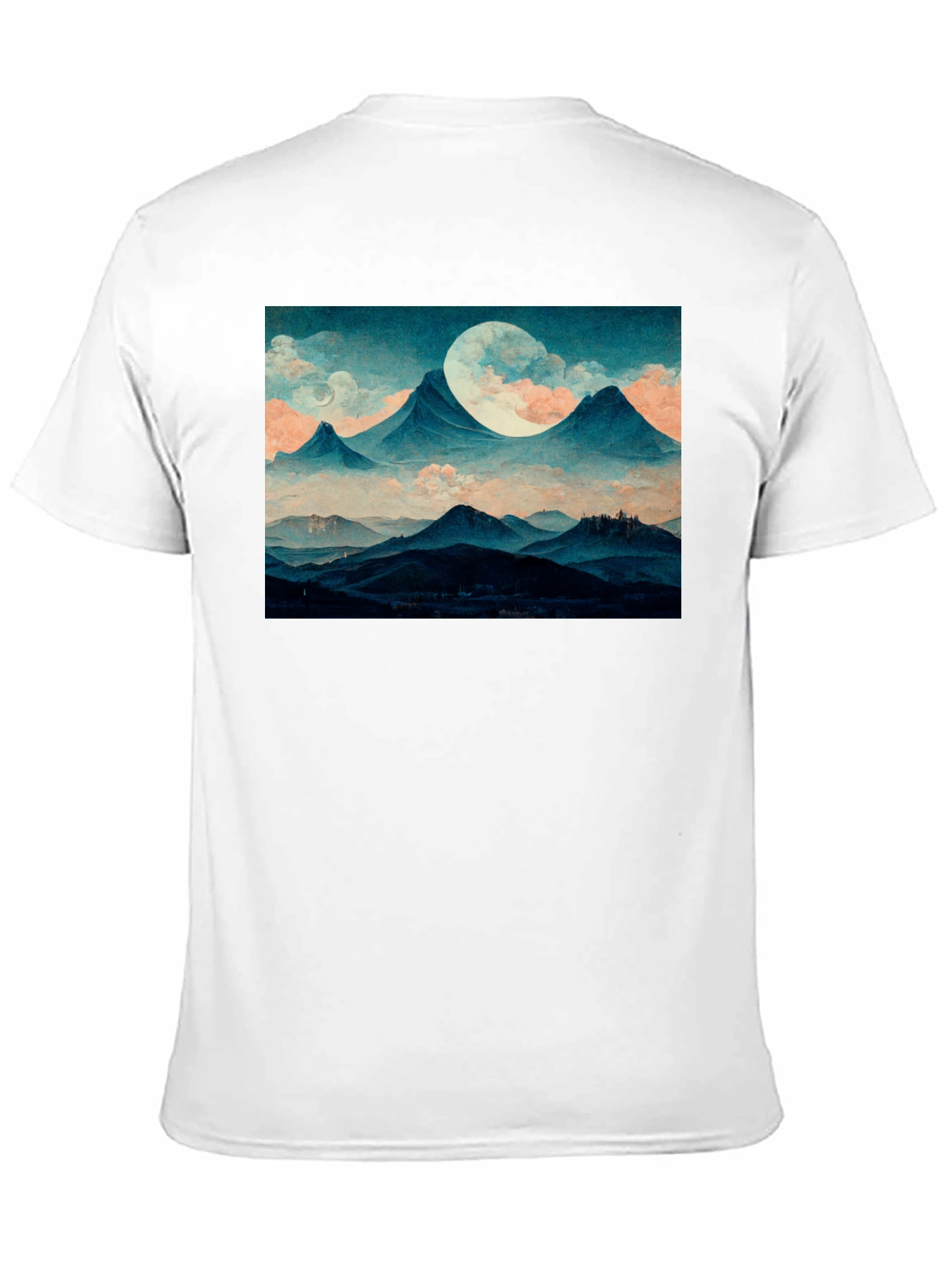 Mountains & Moon Graphic Tee - Black