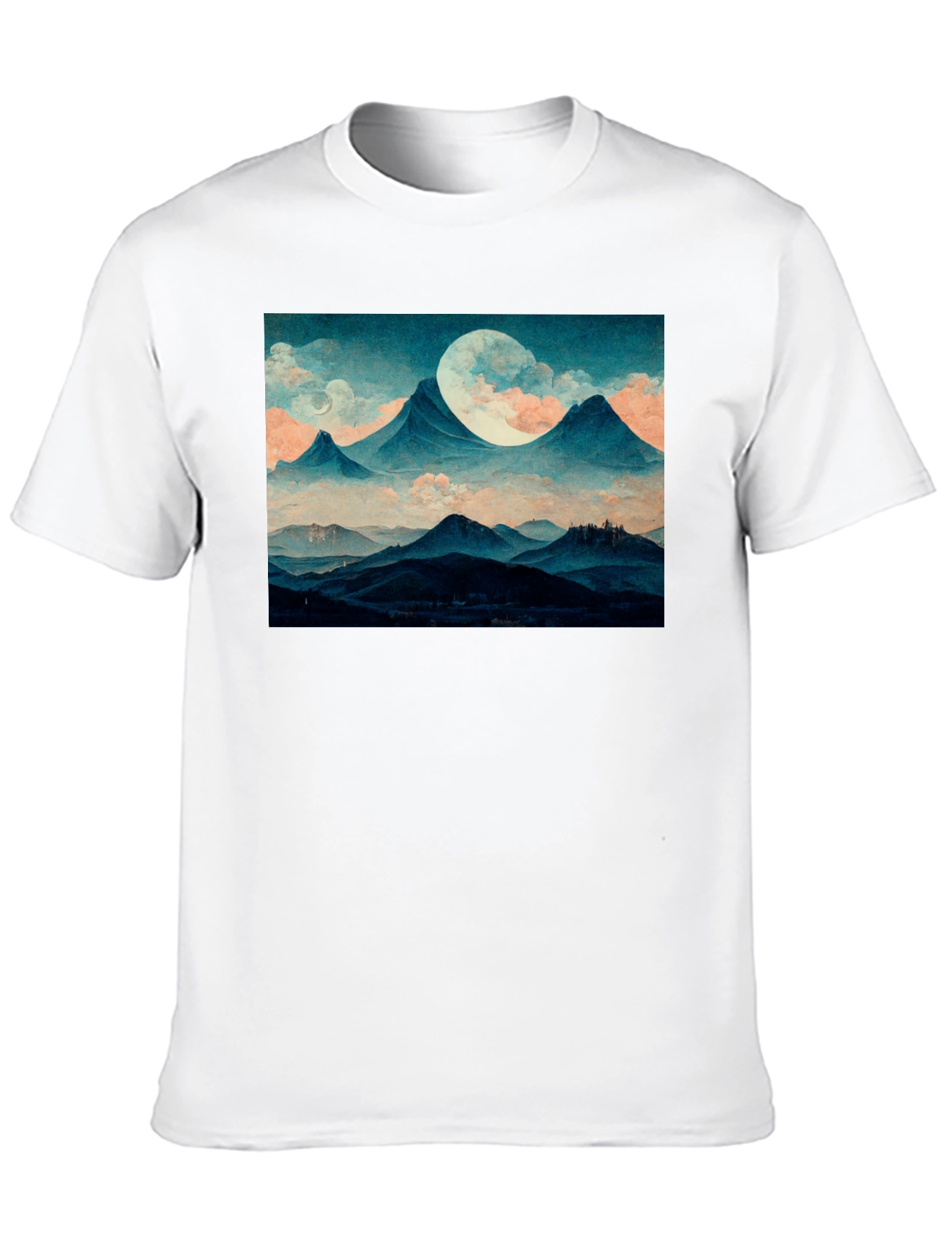 Mountains & Moon Graphic Tee - Black