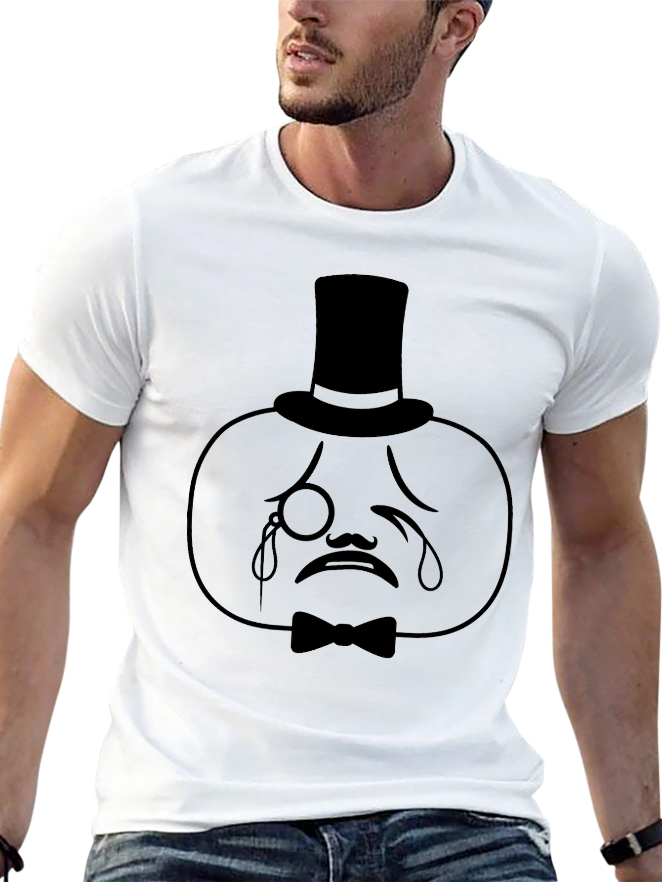 Dapper Crying Pumpkin T-Shirt - Unique Halloween Apparel