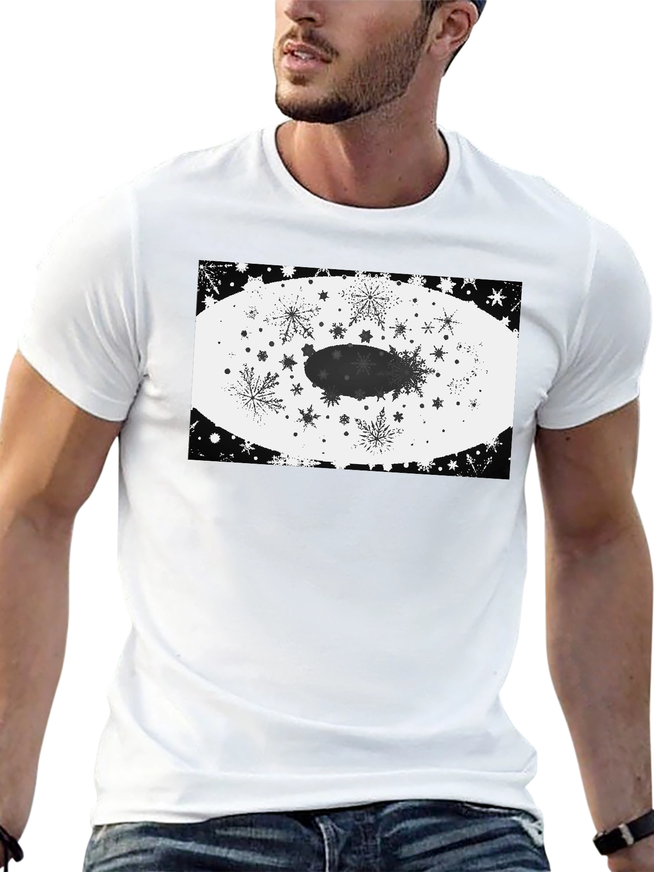 Snowflake Zeppelin Graphic Tee - Stylish Cotton Shirt