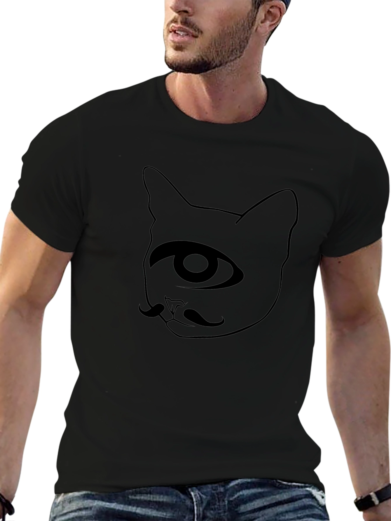Mystic Cat T-Shirt - Black Graphic Tee