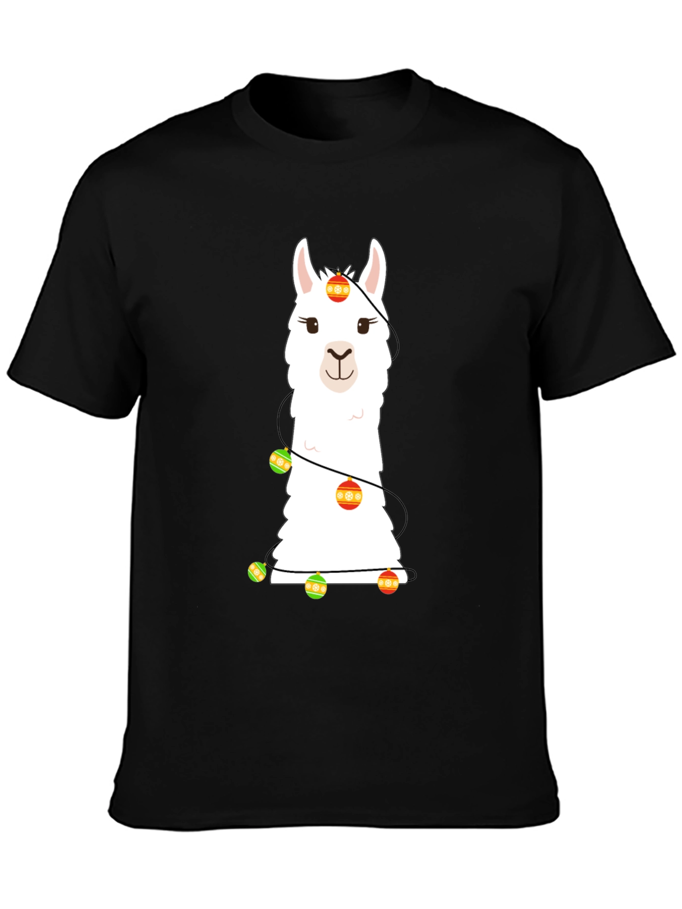 Llama Christmas Lights Graphic Tee