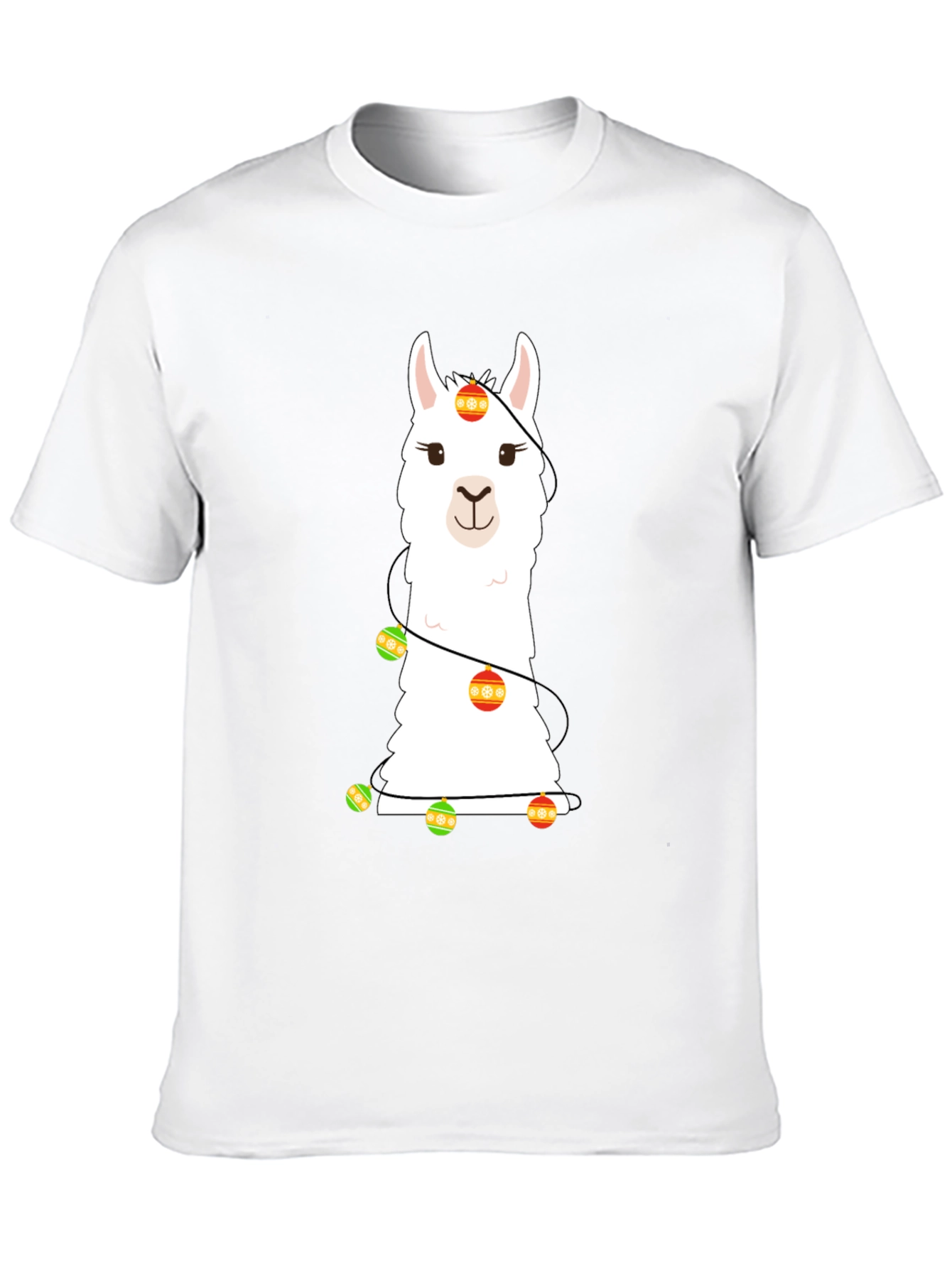 Llama Christmas Lights Graphic Tee