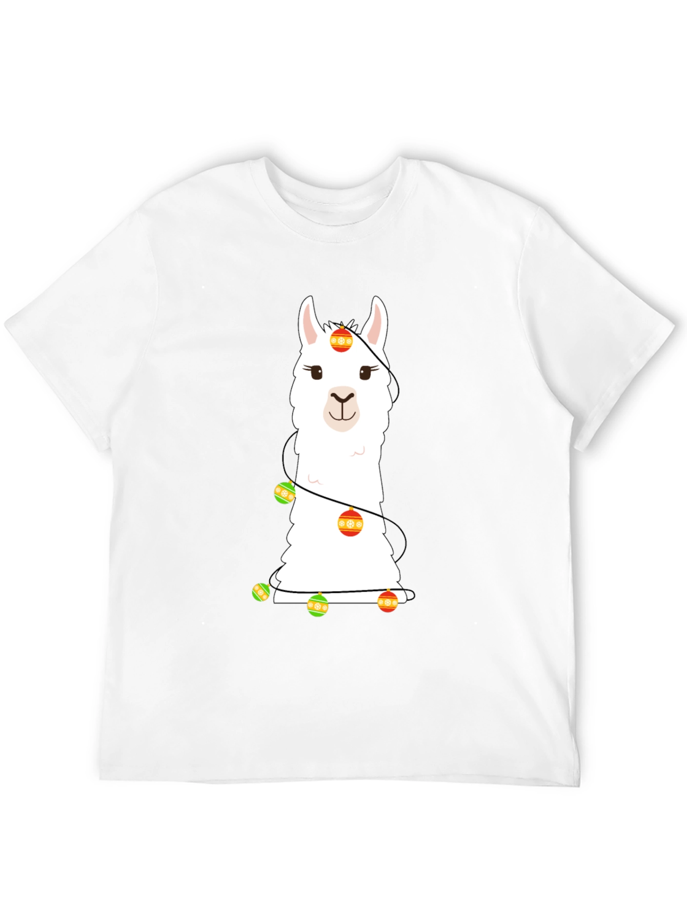 Llama Christmas Lights Graphic Tee