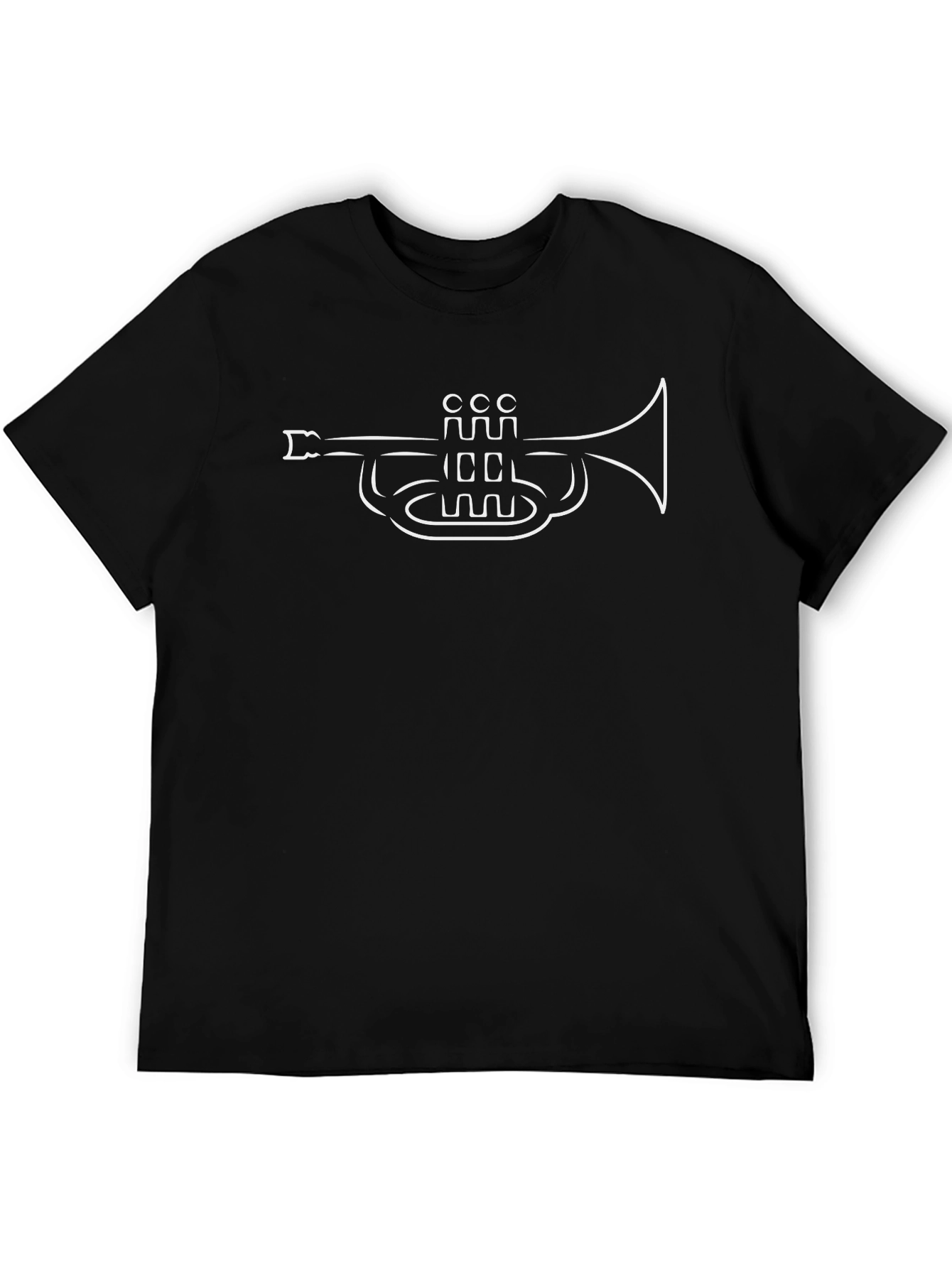 Trumpet Graphic T-Shirt - Black Casual Tee