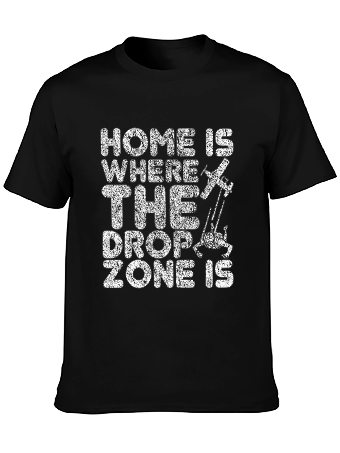 Skydiving Drop Zone Black T-Shirt