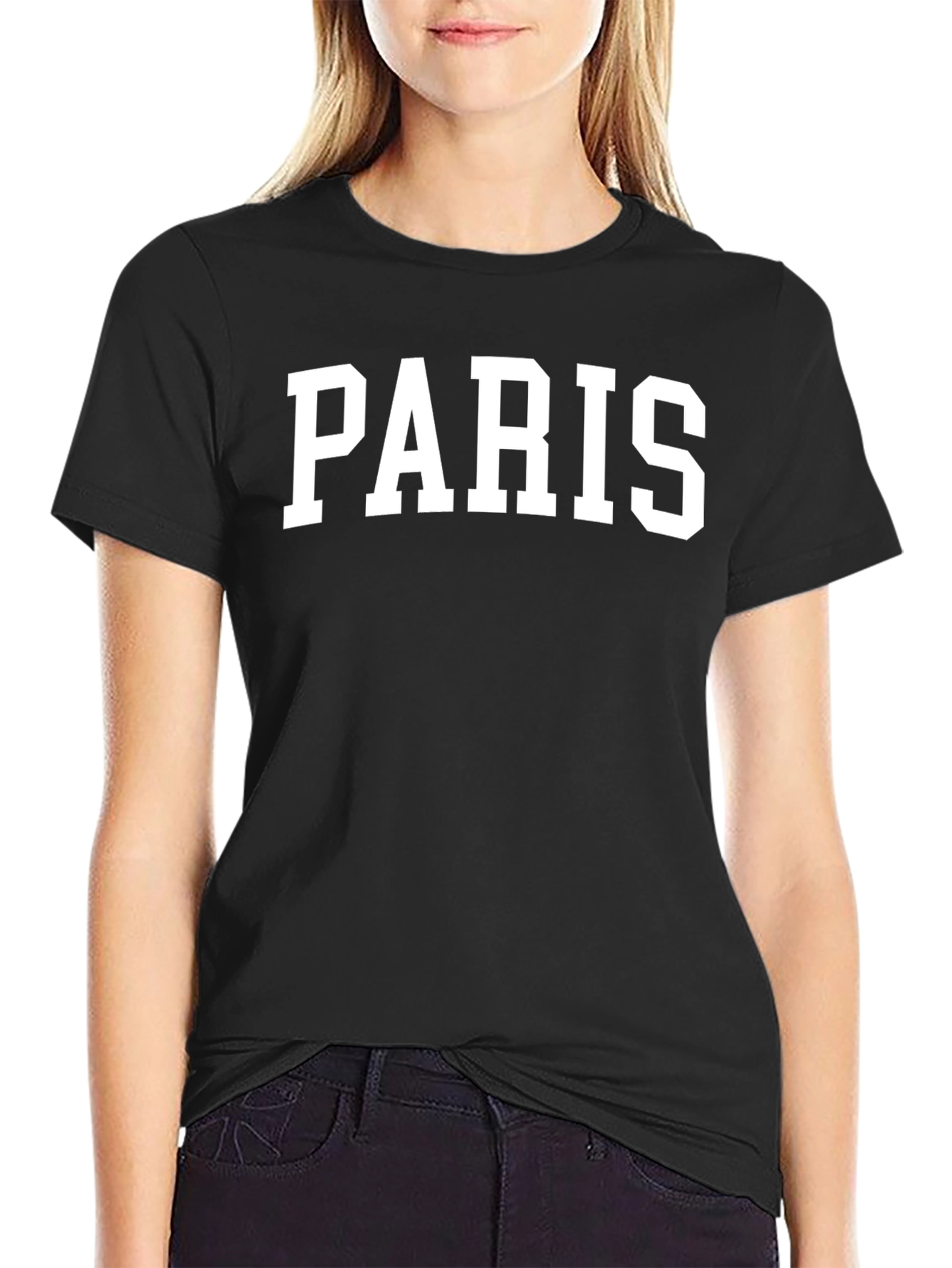 Paris Bold Text Graphic Crew Neck T-Shirt