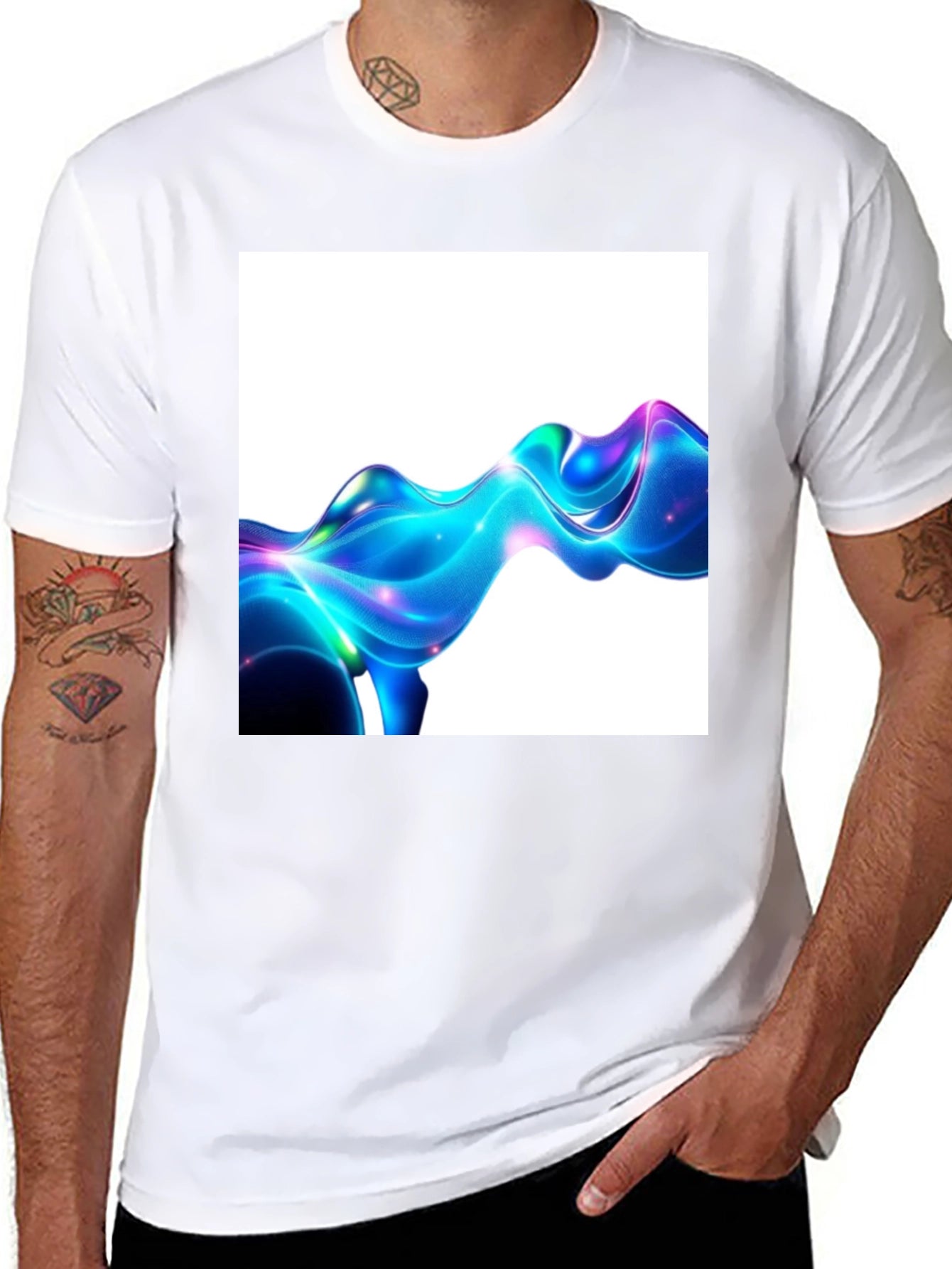 Abstract Fluid Art Black T-Shirt