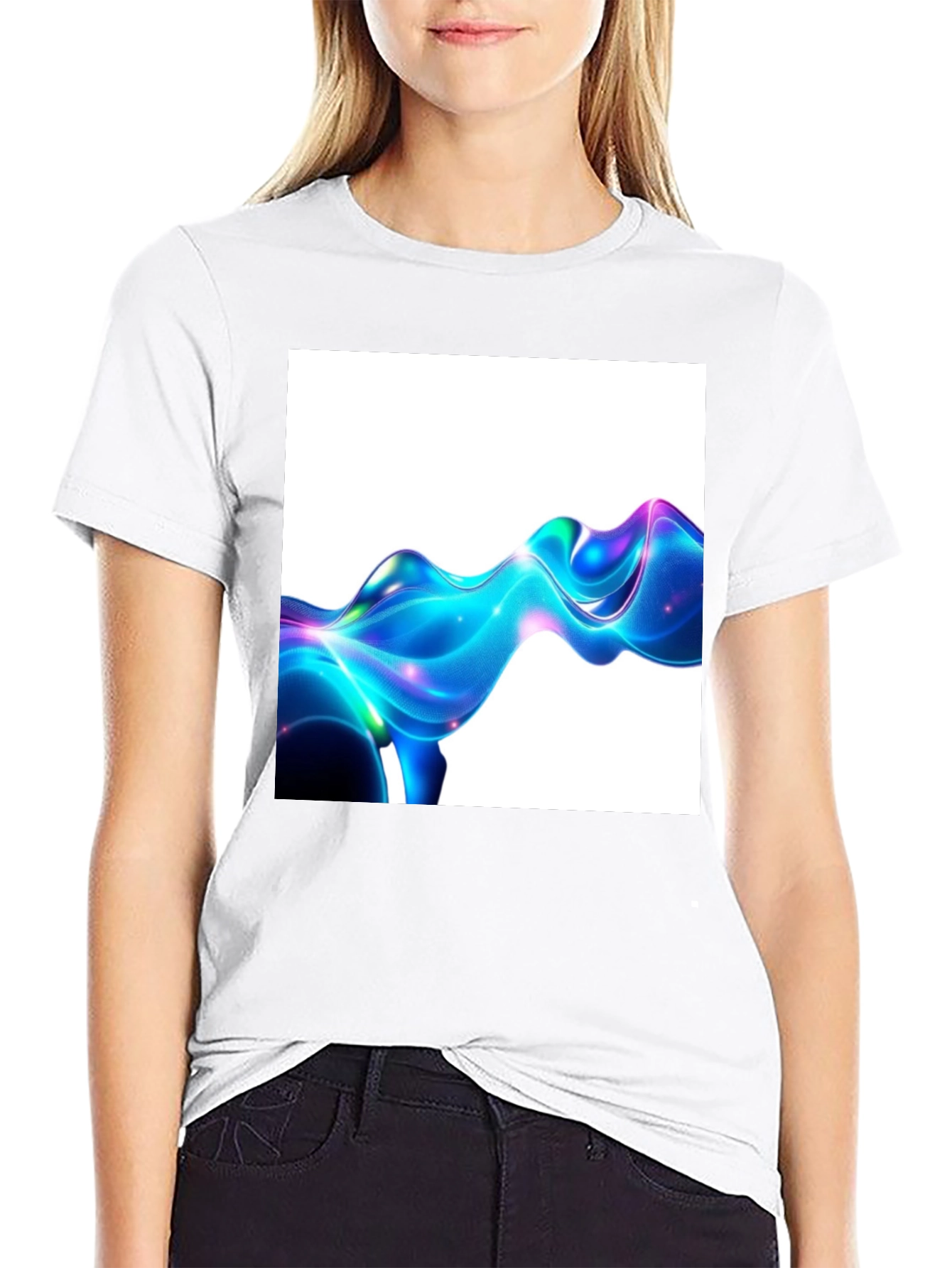 Abstract Fluid Art Black T-Shirt