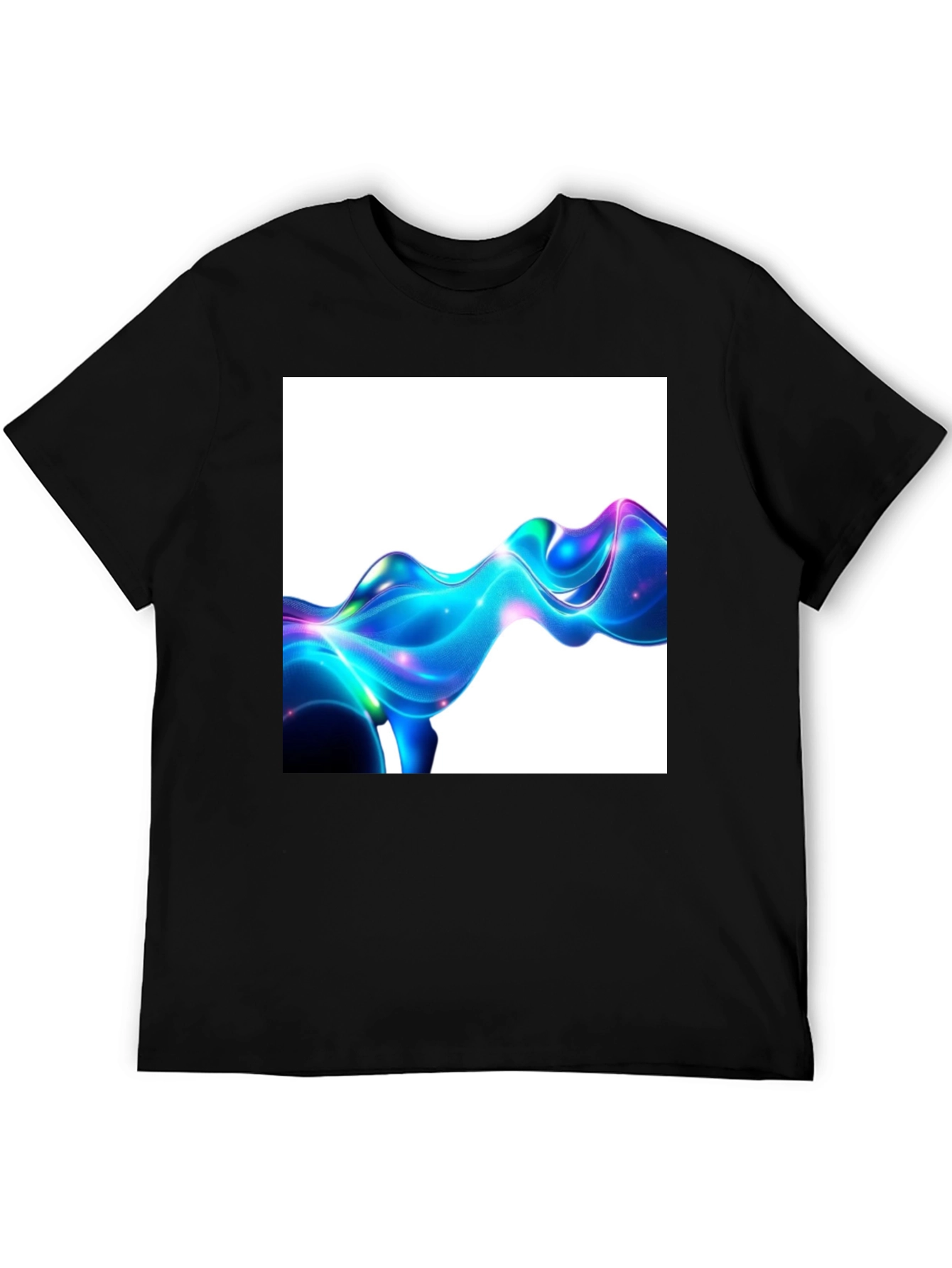 Abstract Fluid Art Black T-Shirt