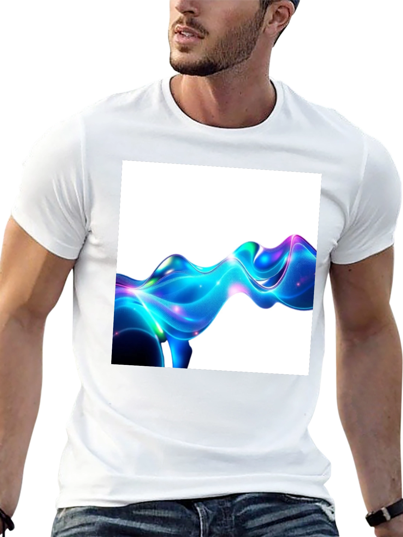 Abstract Fluid Art Black T-Shirt