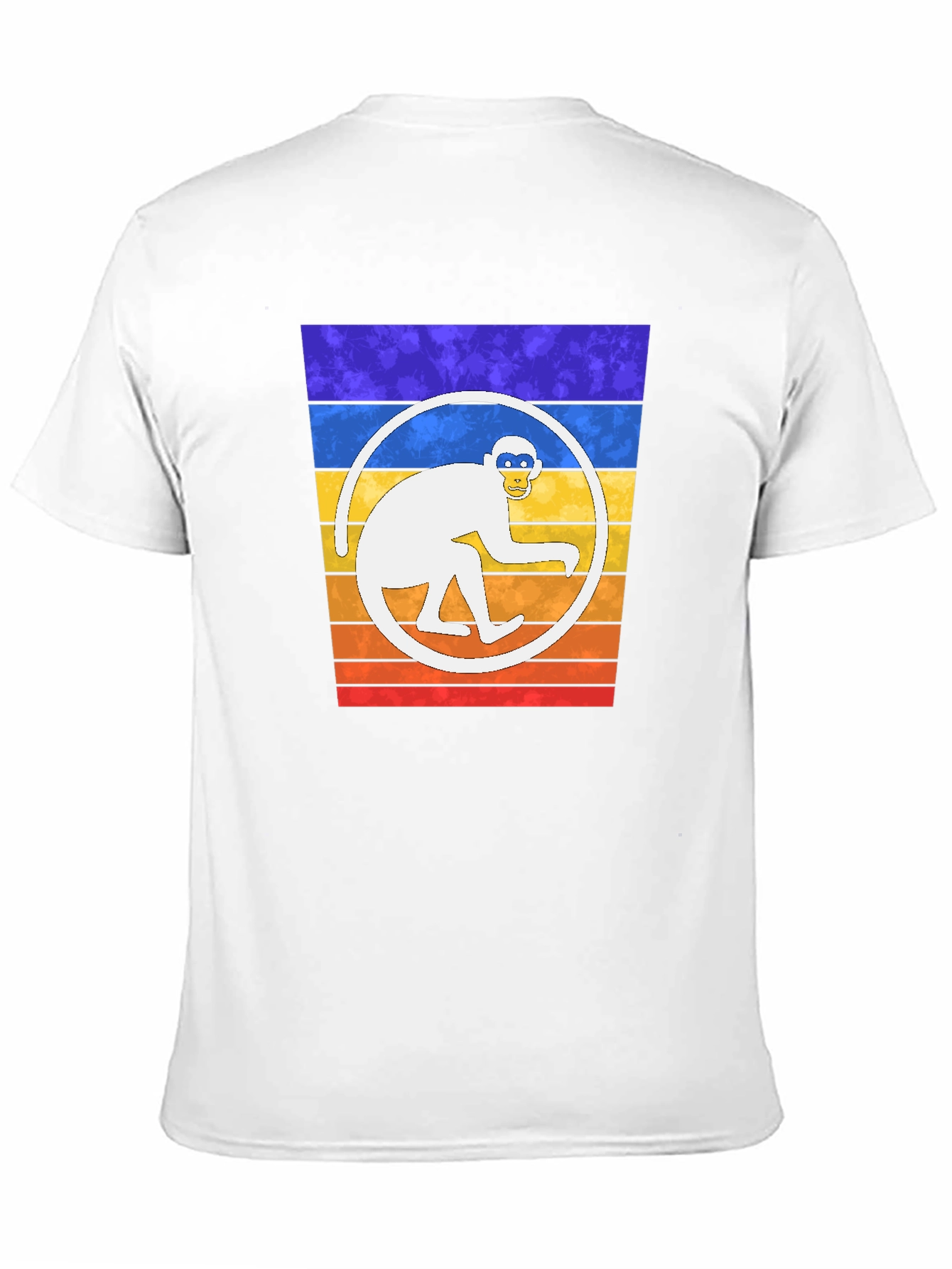 Retro Monkey Circle Graphic T-Shirt
