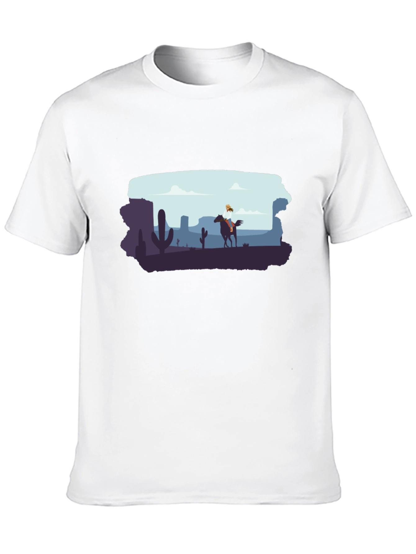 Desert Rider Graphic Tee - Black Cotton T-Shirt