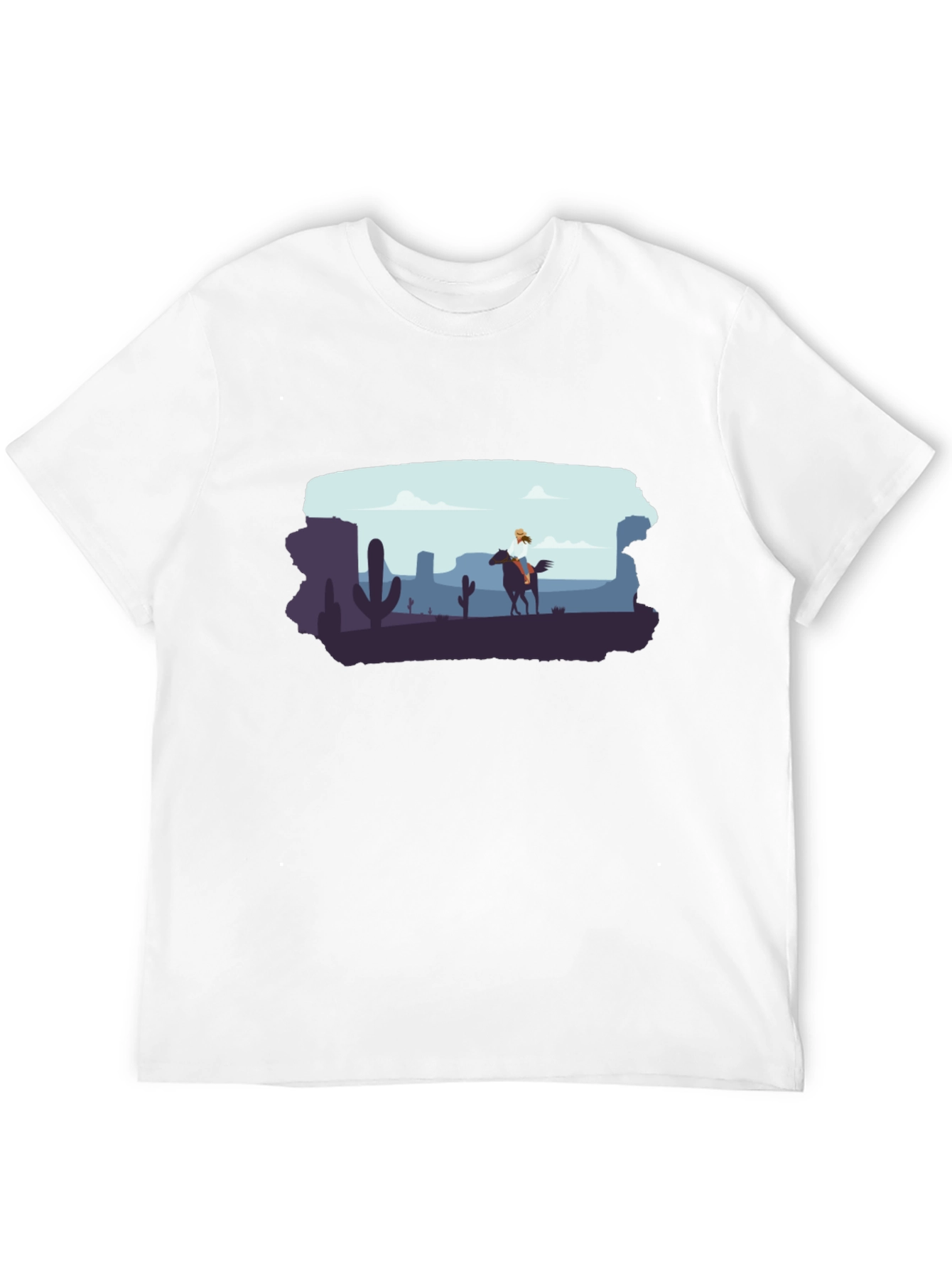 Desert Rider Graphic Tee - Black Cotton T-Shirt