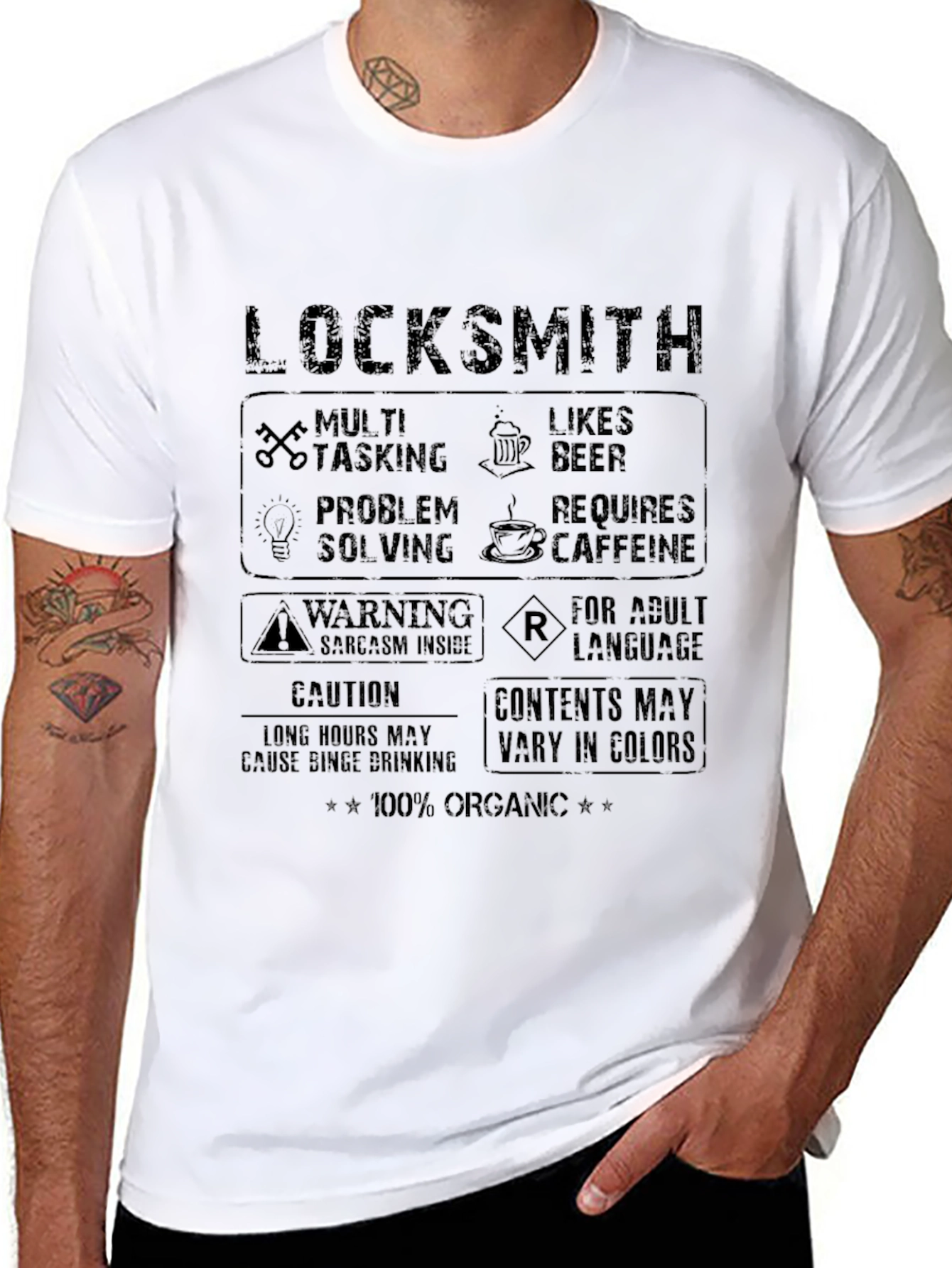 Locksmith Graphic Tee - Multi-Tasking Beer Caffeine